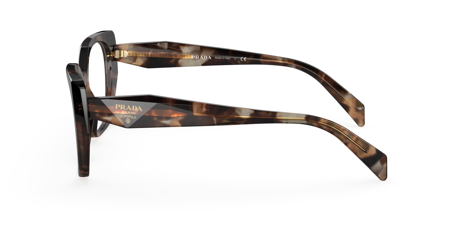 Prada PR 18WV 07R1O1 Montature da vista Acetato Tartaruga Geometrica Normale - immagine 4