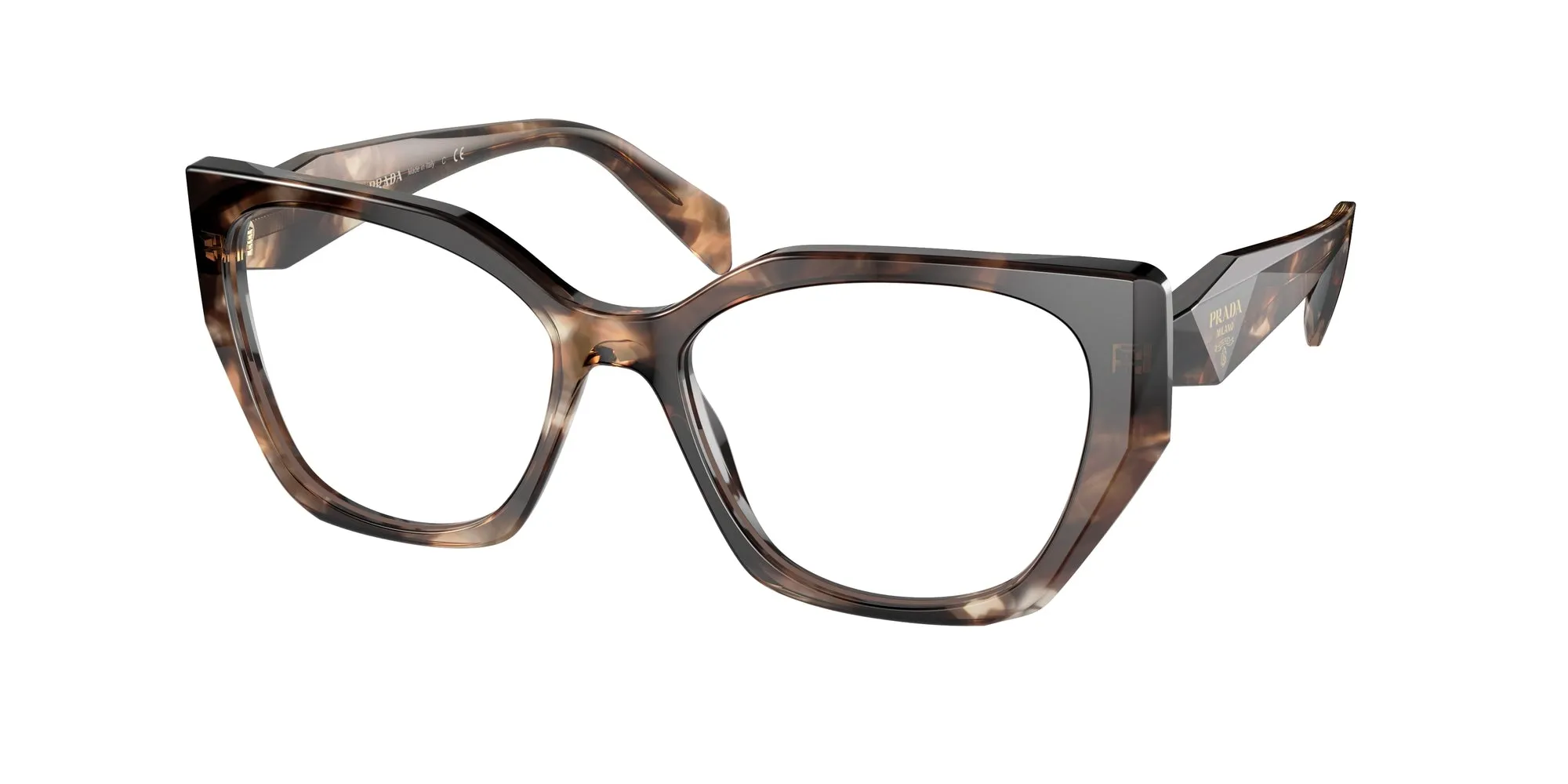 Prada PR 18WV 07R1O1 Montature da vista Acetato Tartaruga Geometrica Normale - immagine 1