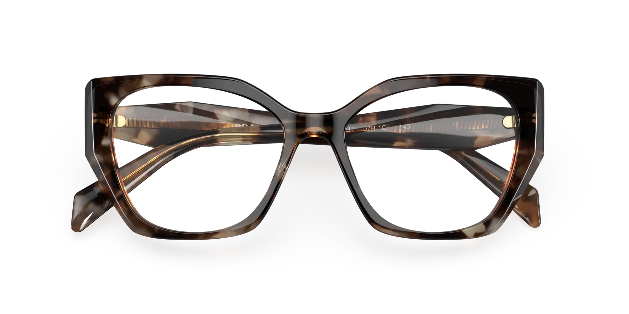Prada PR 18WV 07R1O1 Montature da vista Acetato Tartaruga Geometrica Normale - immagine 2