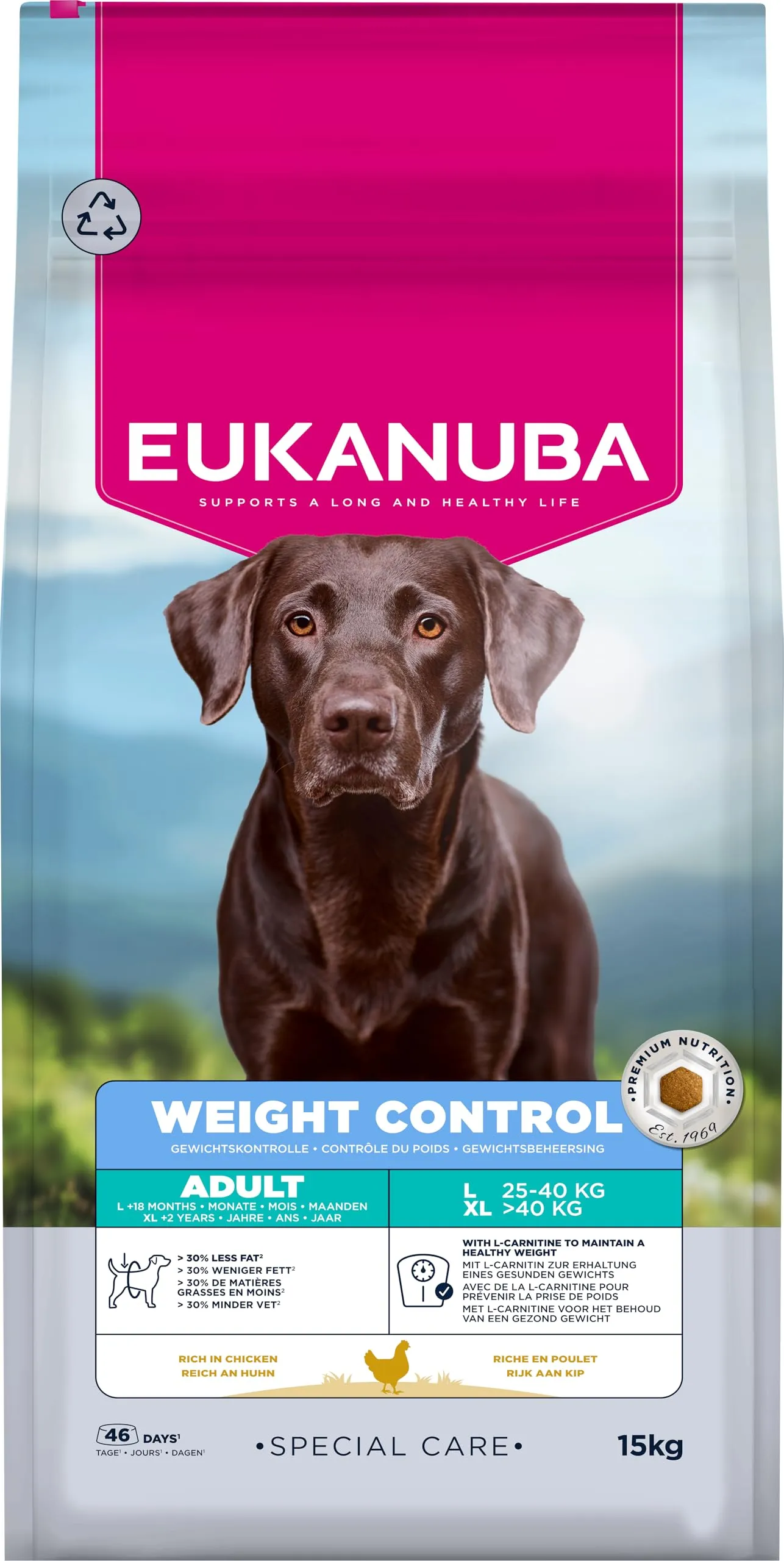 EUKANUBA Weight Control Crocchette taglia grande con pollo, 15 kg - immagine 9