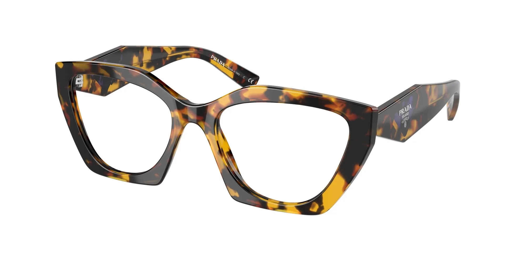 Prada PR 09YV VAU1O1 Montature da vista Acetato Tartaruga Geometrica Normale - immagine 1