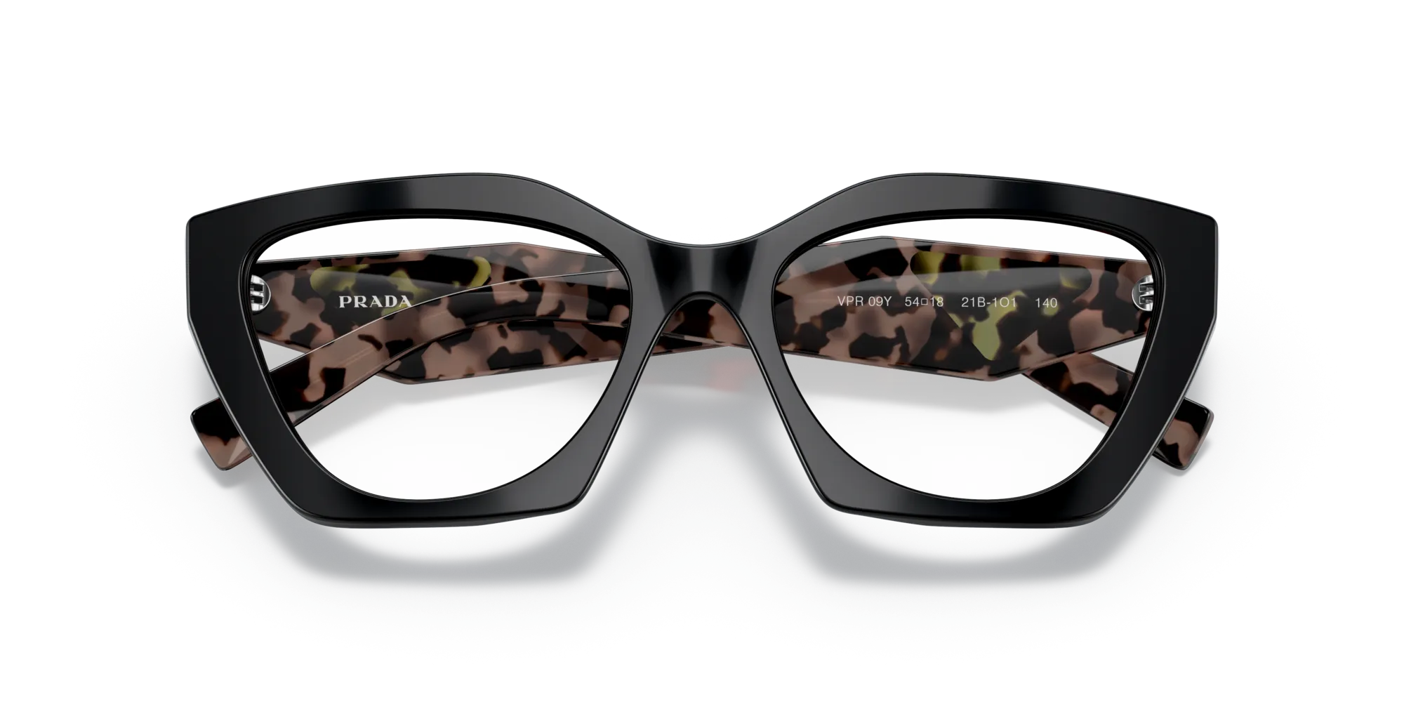 Prada PR 09YV 21B1O1 Montature da vista Acetato Nero Geometrica Normale - immagine 2