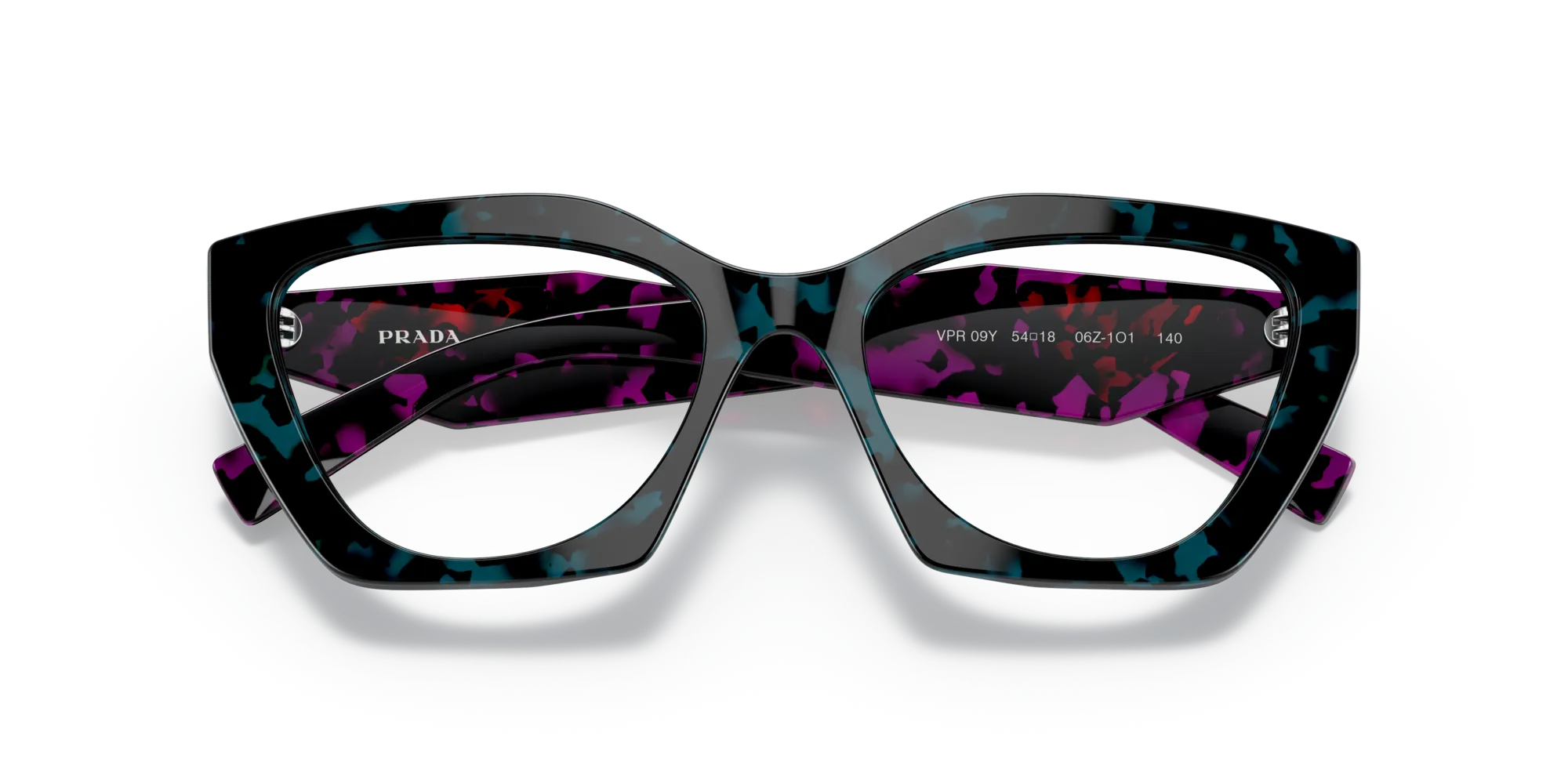 Prada PR 09YV 06Z1O1 Montature da vista Acetato Tartaruga Geometrica Normale - immagine 2