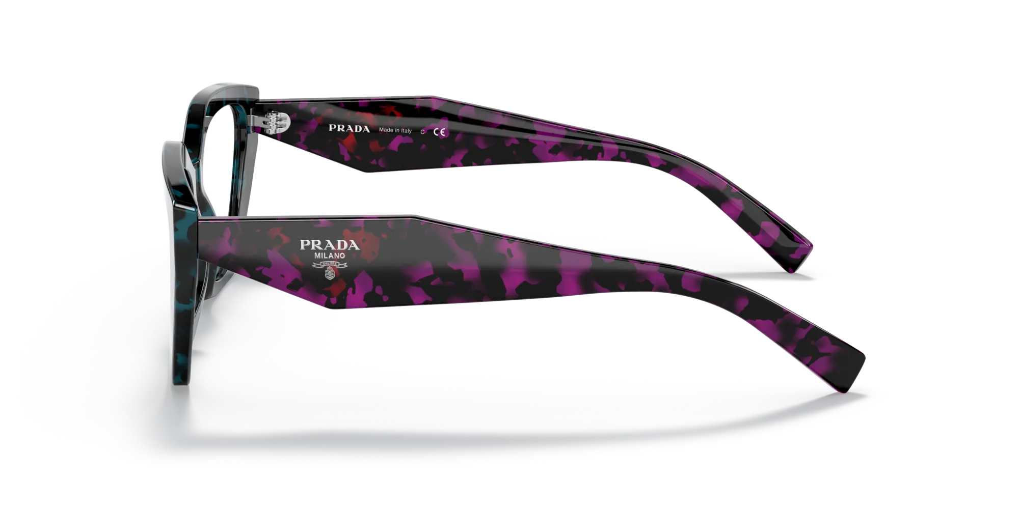 Prada PR 09YV 06Z1O1 Montature da vista Acetato Tartaruga Geometrica Normale - immagine 4