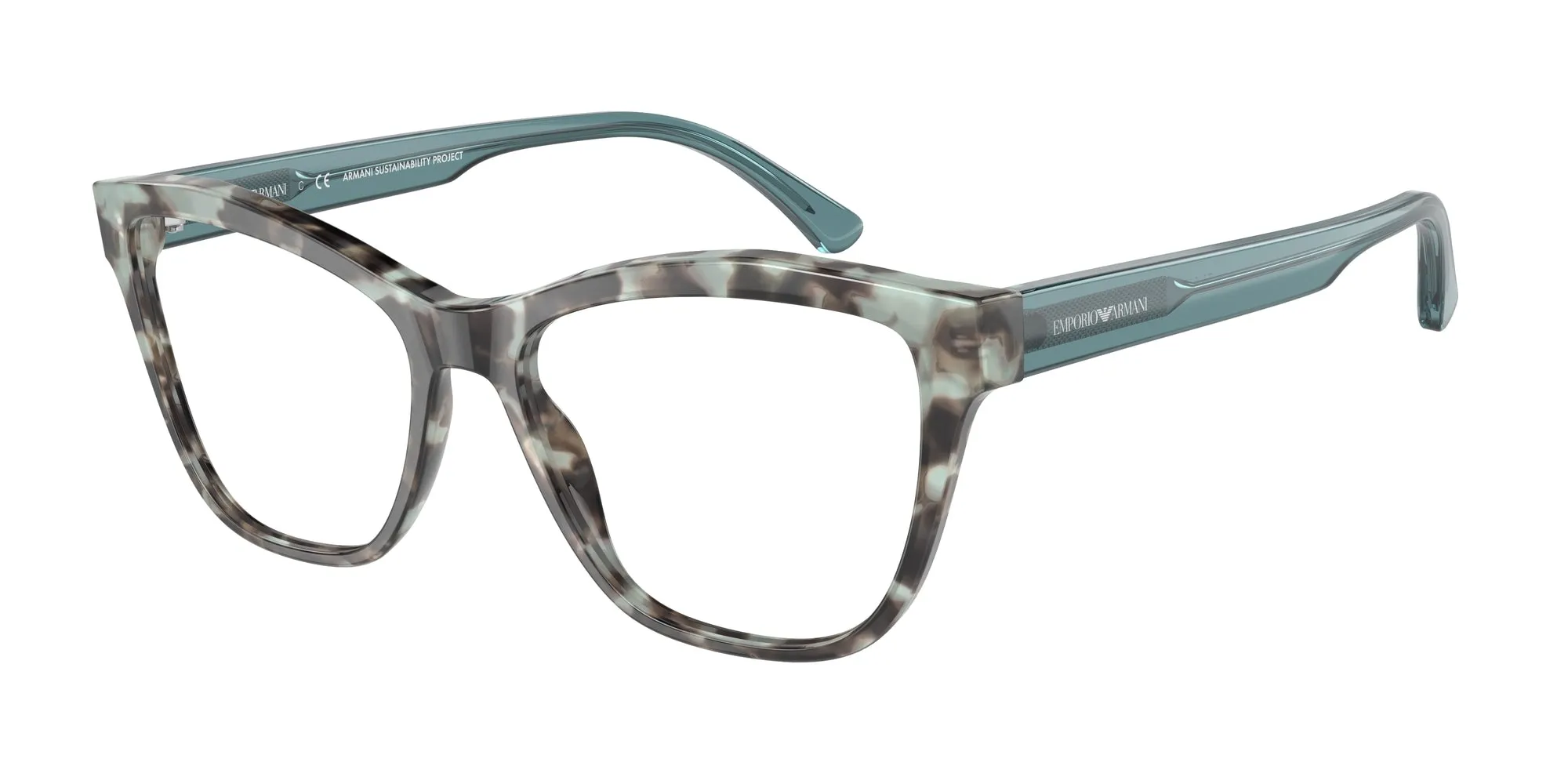 Emporio Armani EA3193 5097 Montature da vista Plastica Havana/Blu Cat Eye - immagine 1