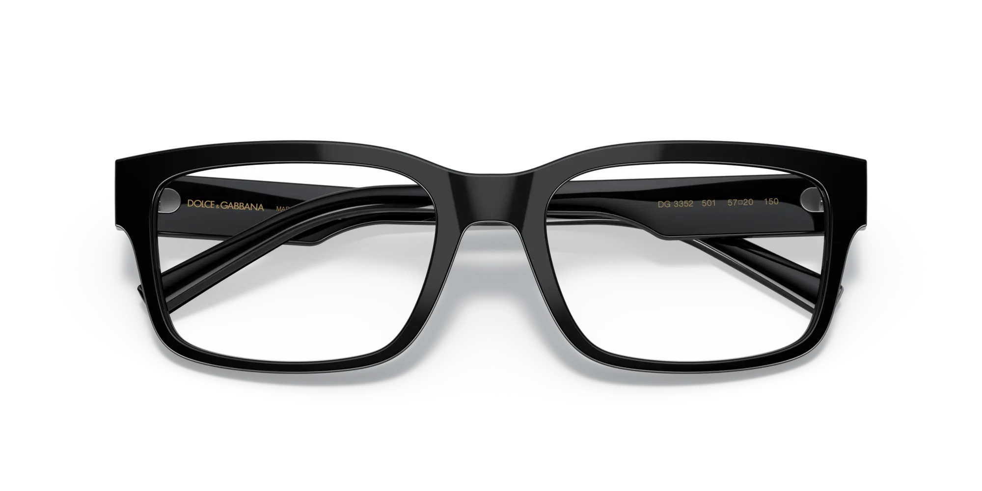 Dolce & Gabbana DG3352 501 Montature da vista Acetato Nero Squadrata Normale - immagine 2