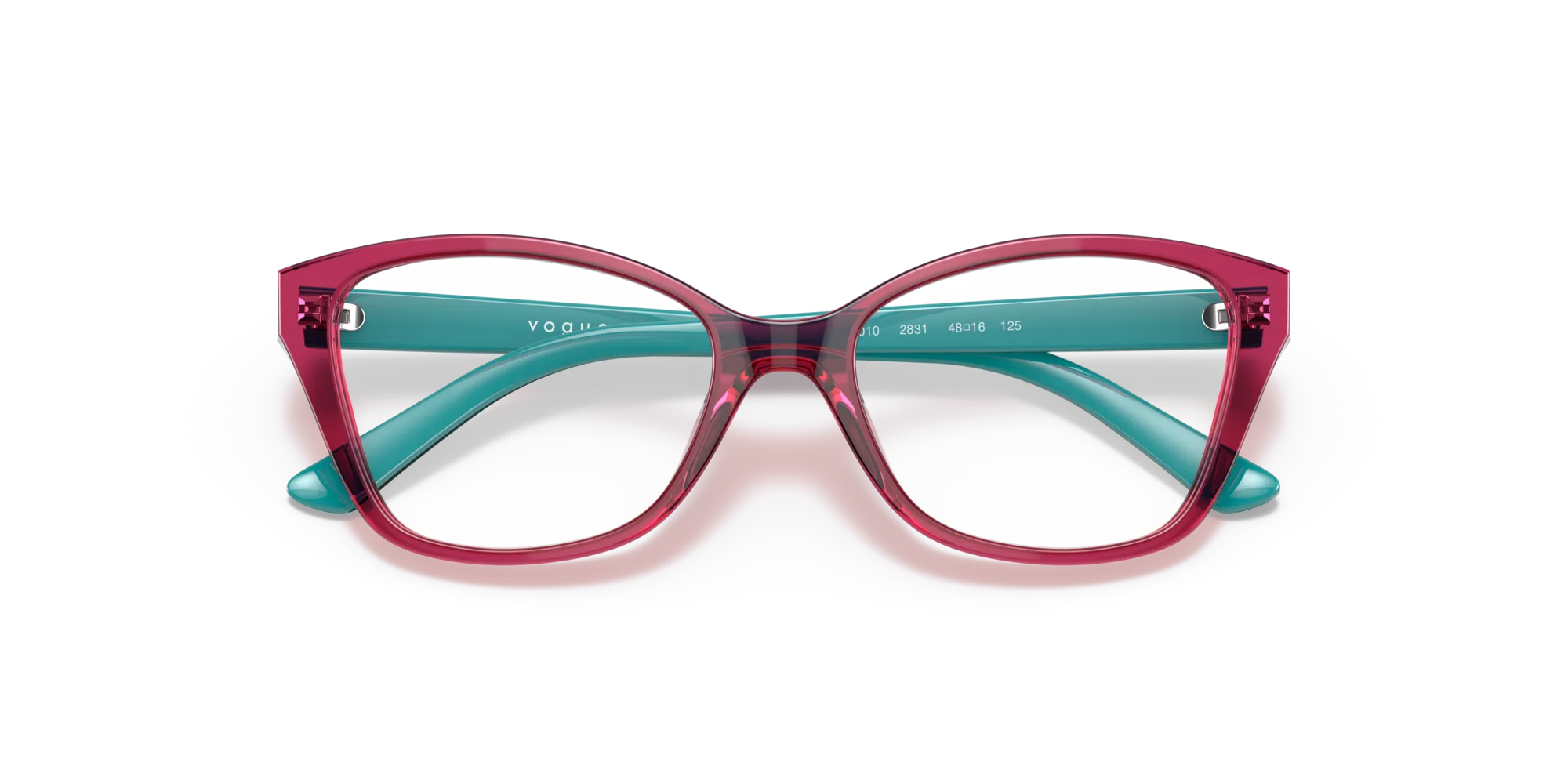 VOGUE EYEWEAR VY2010 2831 Montature da vista Acetato Rosso Trasparente Farfalla Normale - immagine 2