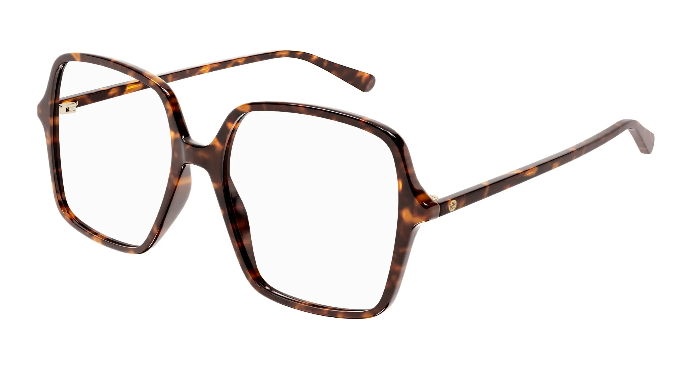 Gucci GG1003O 002 Montature da vista Acetato Havana Trasparente Squadrata - immagine 1