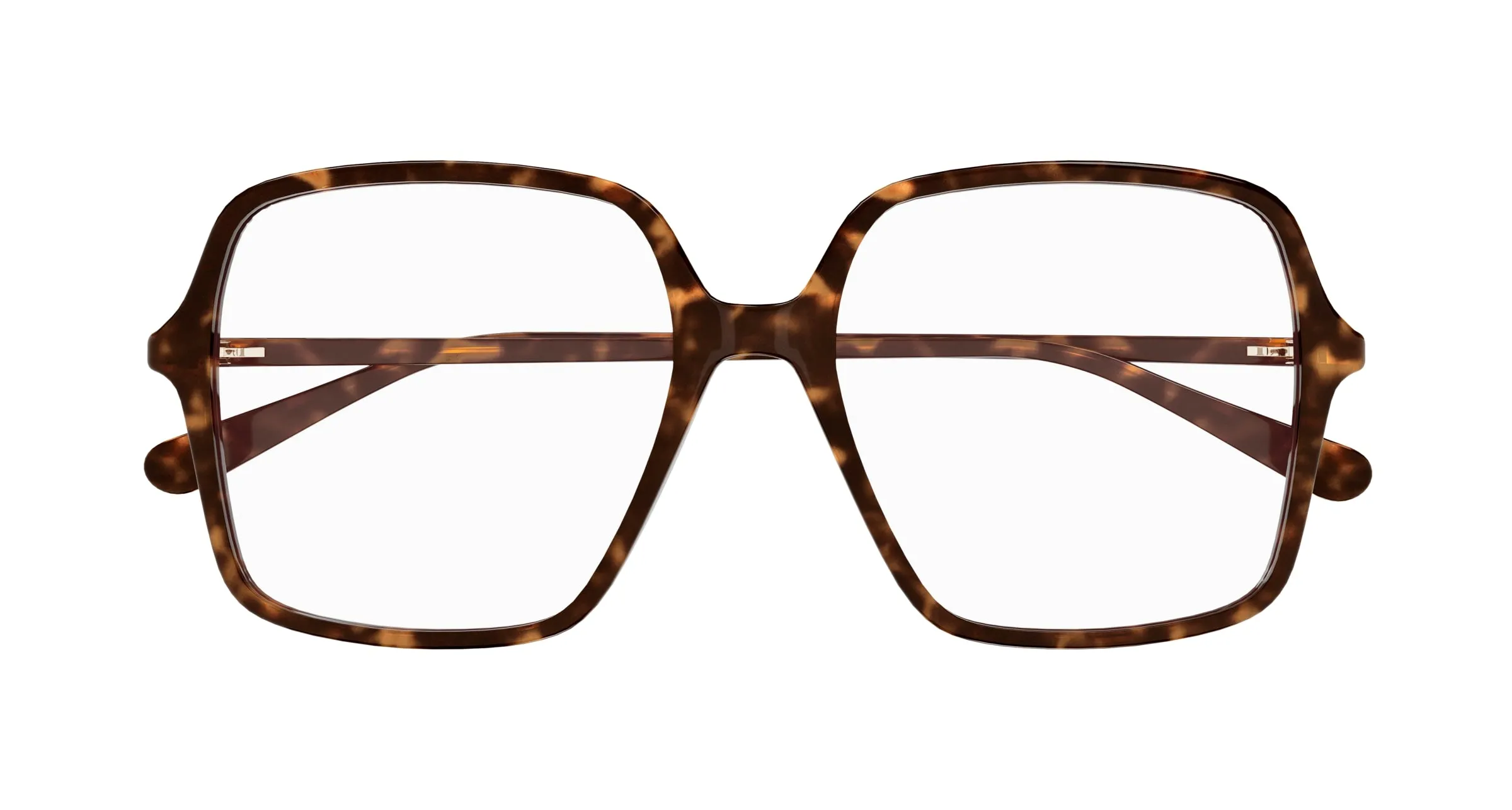 Gucci GG1003O 002 Montature da vista Acetato Havana Trasparente Squadrata - immagine 2