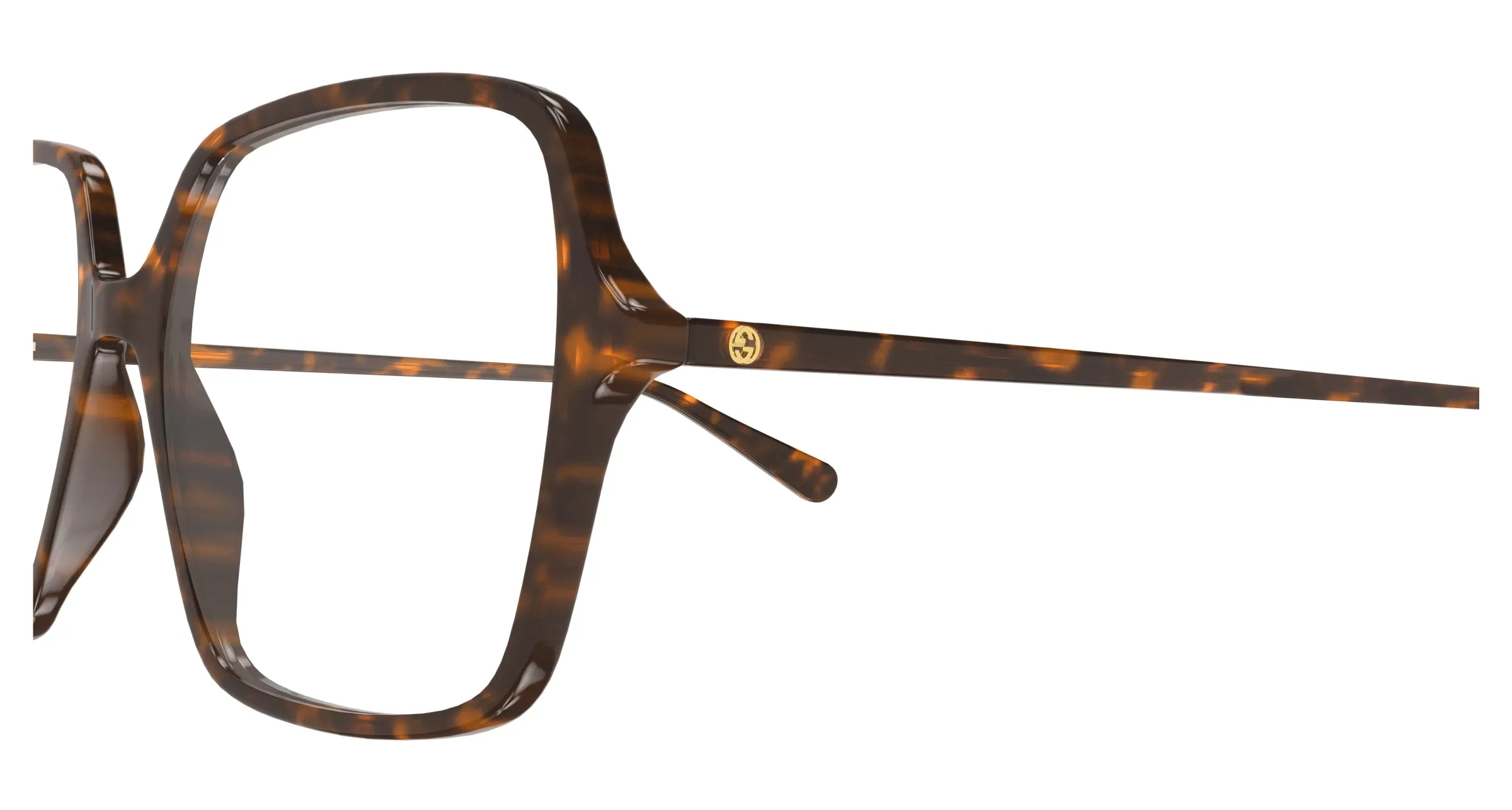 Gucci GG1003O 002 Montature da vista Acetato Havana Trasparente Squadrata - immagine 3