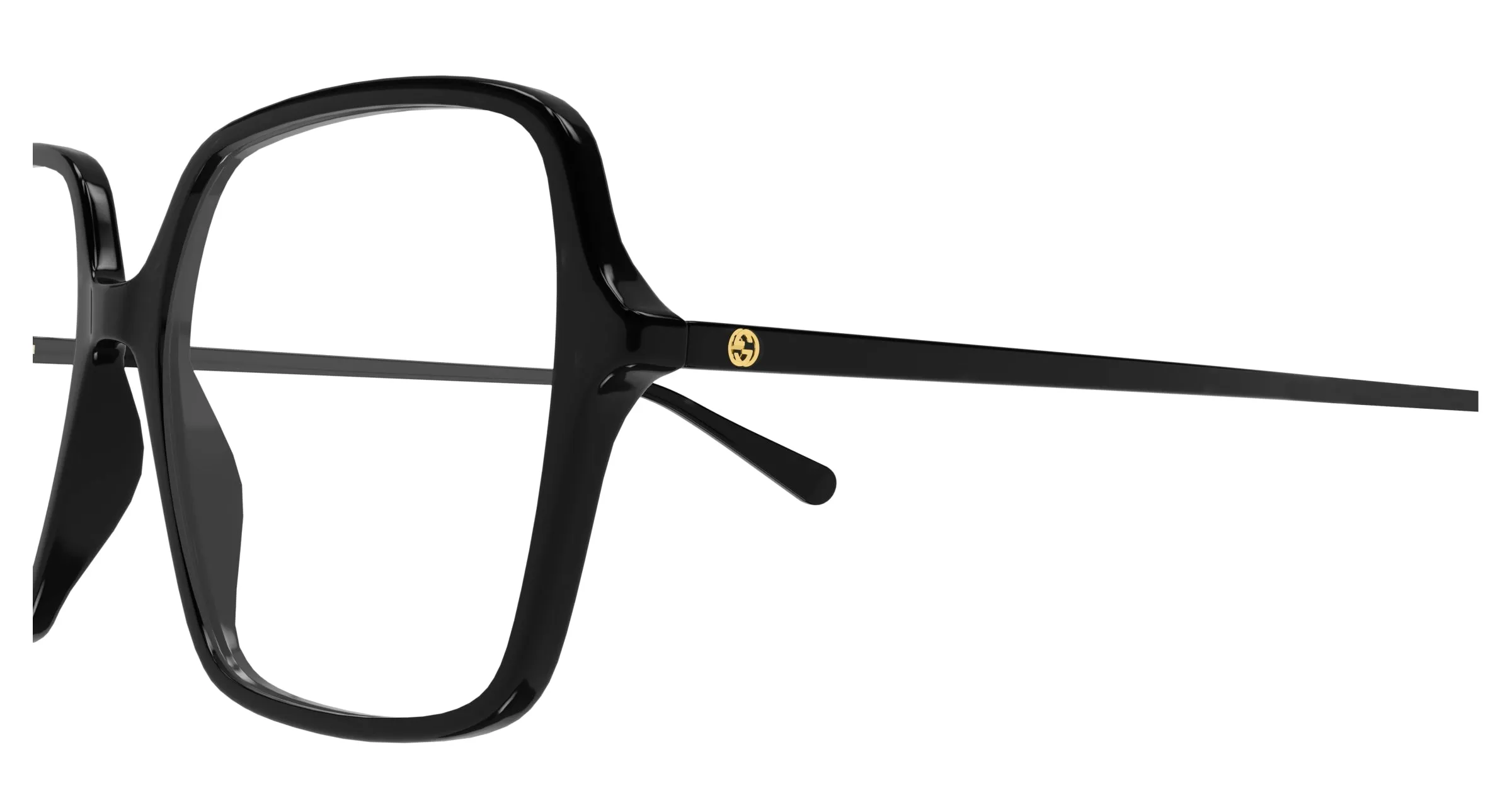 Gucci GG1003O 001 Montature da vista Acetato Nero Trasparente Squadrata - immagine 3