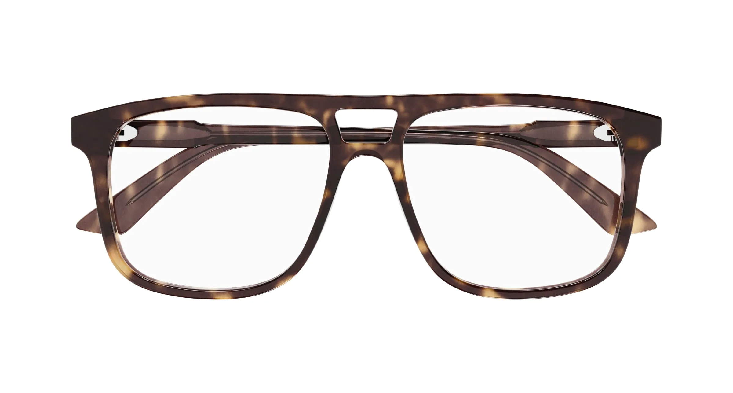 Gucci GG1035O 002 Montature da vista Acetato Havana Trasparente Pilot - immagine 2