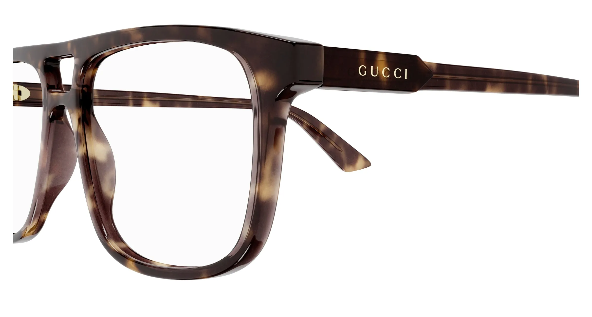 Gucci GG1035O 002 Montature da vista Acetato Havana Trasparente Pilot - immagine 3