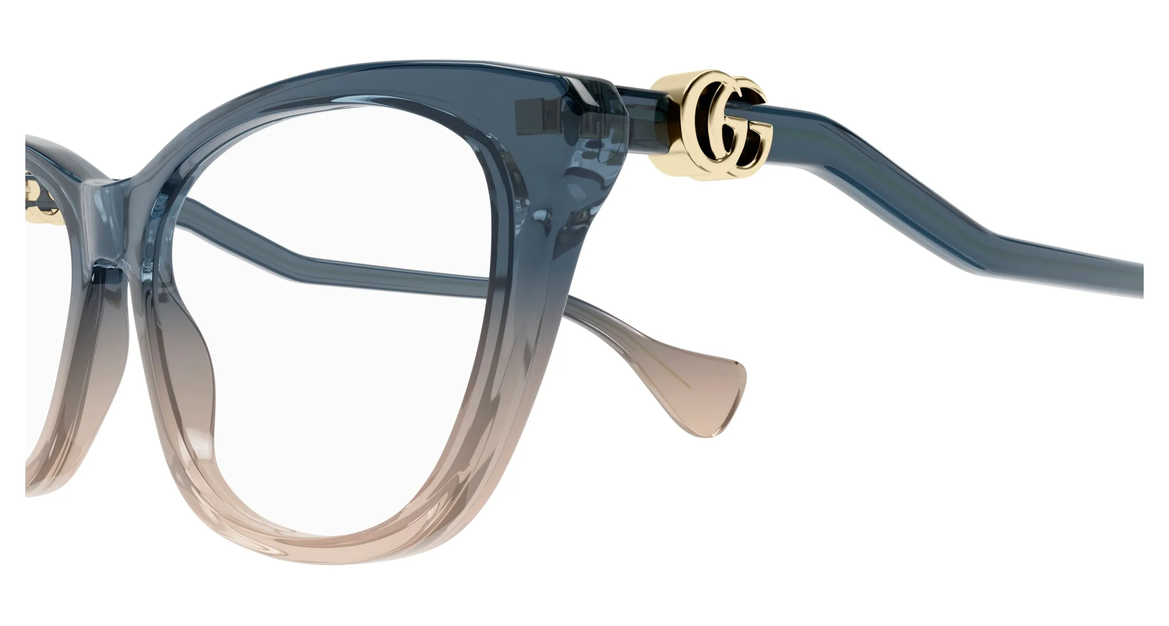 Gucci GG1012O 002 Montature da vista Acetato Blu Trasparente Squadrata - immagine 3