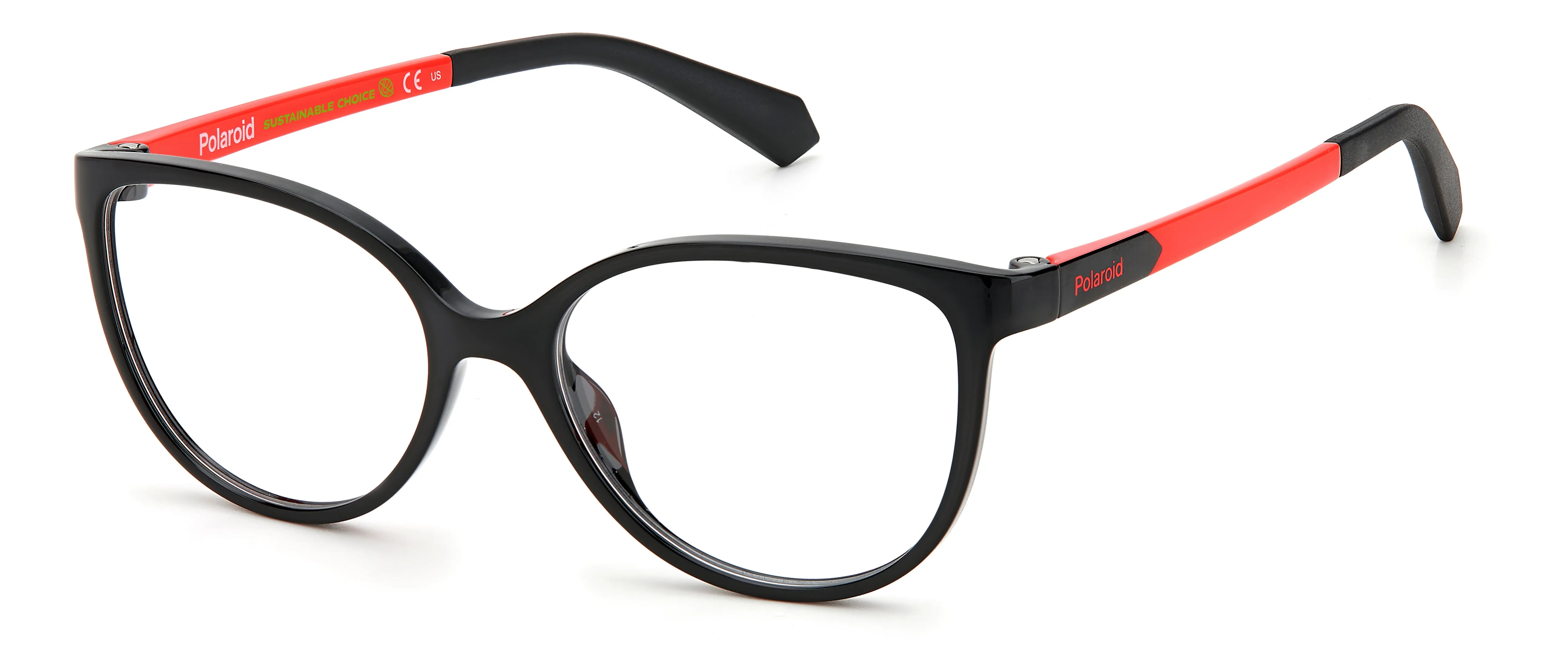 Polaroid PLD D825 8LZ Montature da vista bambino Eco-poliammide Nero Cat Eye - immagine 1