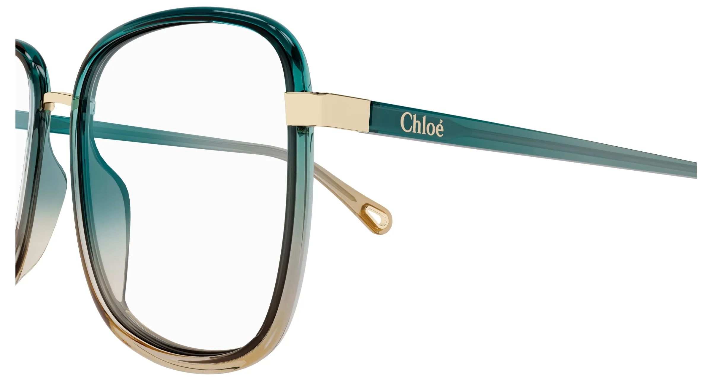 Chloé CH0034O 010 Montature da vista Iniettato Verde Trasparente Squadrata - immagine 3