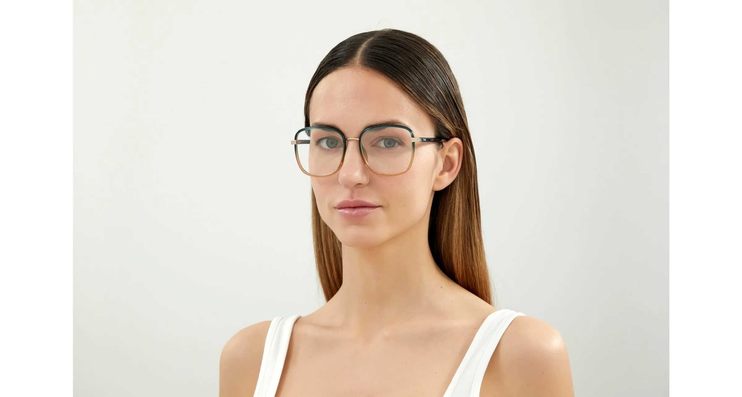 Chloé CH0034O 010 Montature da vista Iniettato Verde Trasparente Squadrata - immagine 4