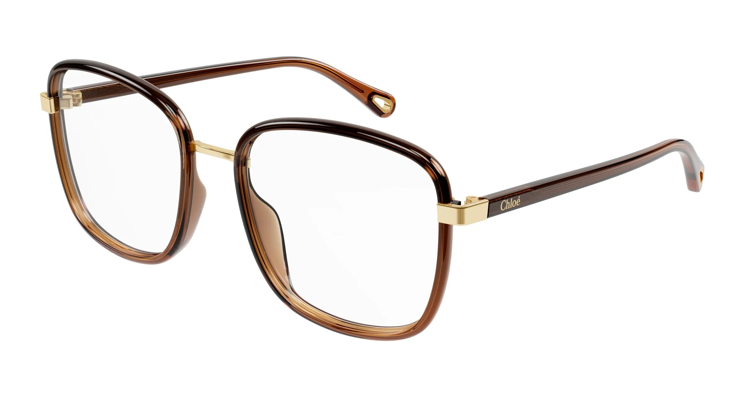 Chloé CH0034O 009 Montature da vista Iniettato Nero Trasparente Squadrata - immagine 1