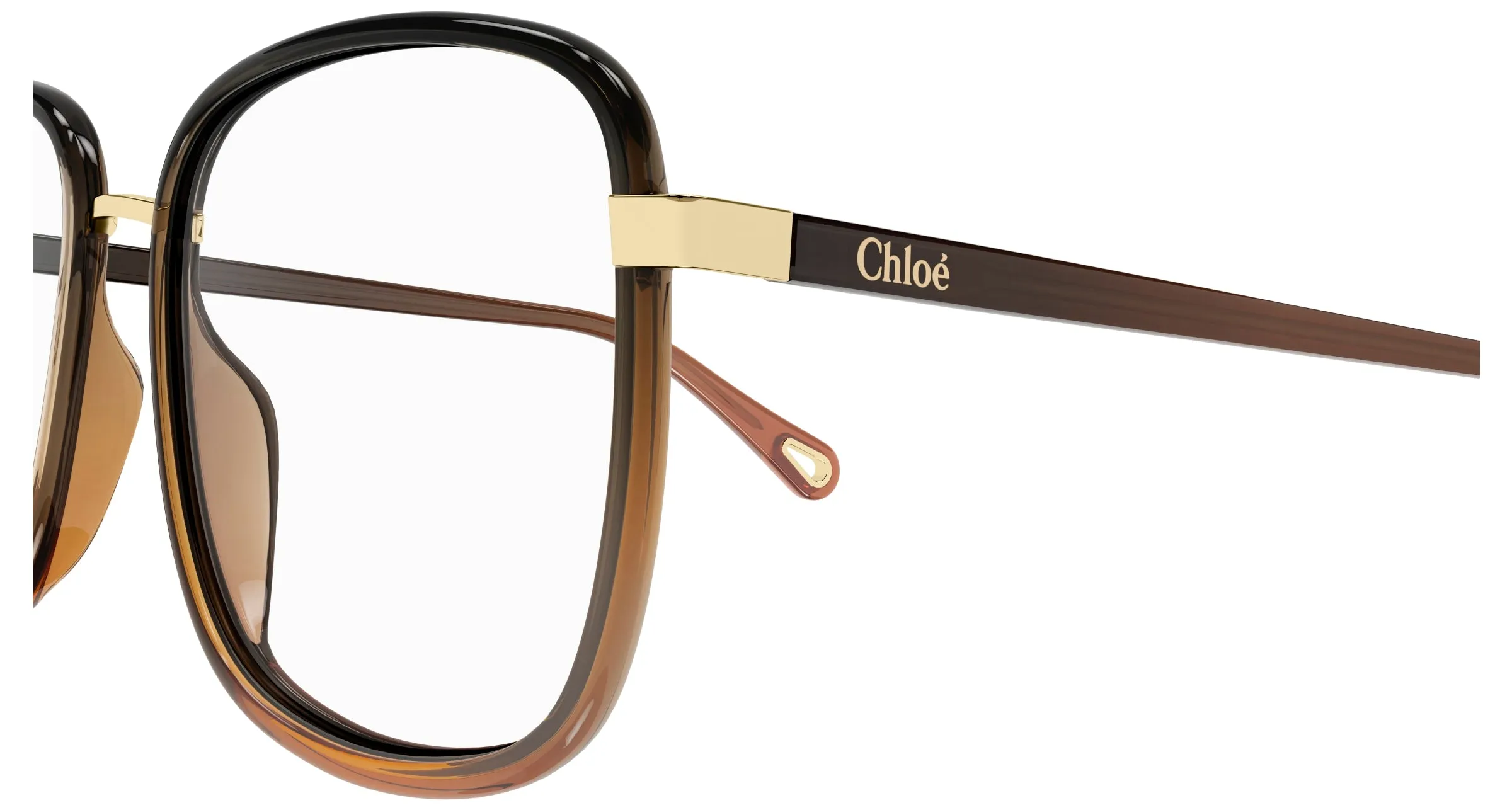 Chloé CH0034O 009 Montature da vista Iniettato Nero Trasparente Squadrata - immagine 3