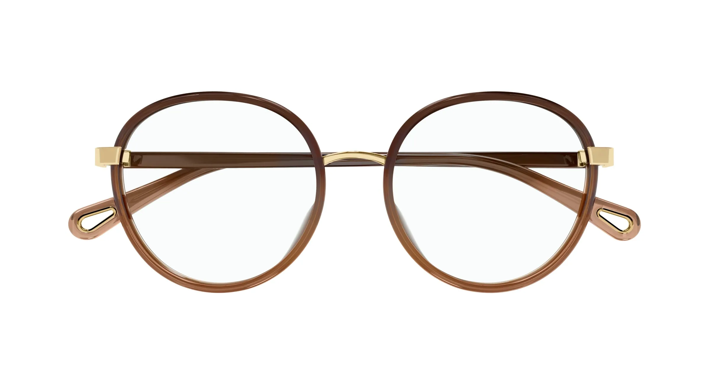 Chloé CH0033O 005 Montature da vista Iniettato Marrone Trasparente Rotonda - immagine 2