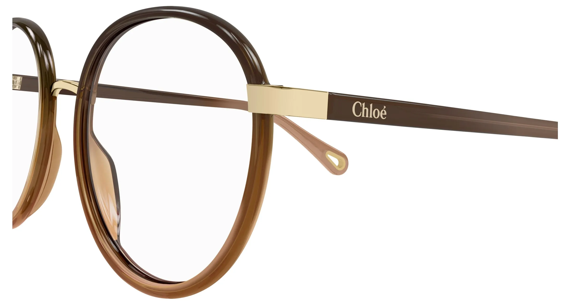 Chloé CH0033O 005 Montature da vista Iniettato Marrone Trasparente Rotonda - immagine 3