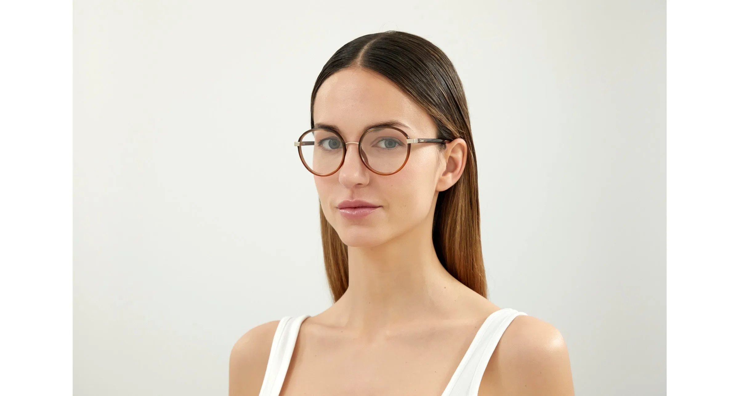 Chloé CH0033O 005 Montature da vista Iniettato Marrone Trasparente Rotonda - immagine 4