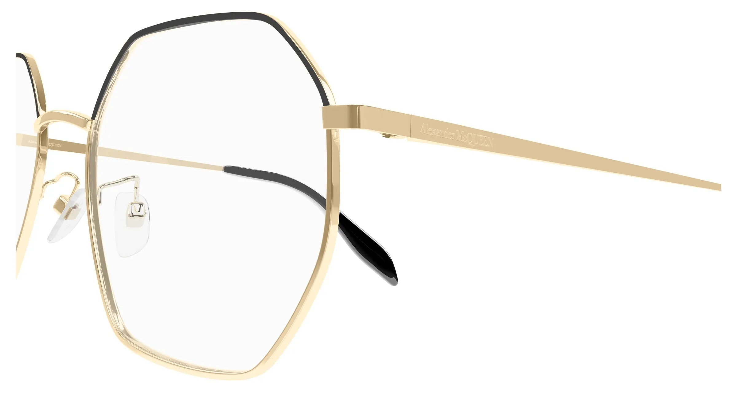 Alexander McQueen AM0338O 001 Montature da vista Metallo Oro Geometrica - immagine 3