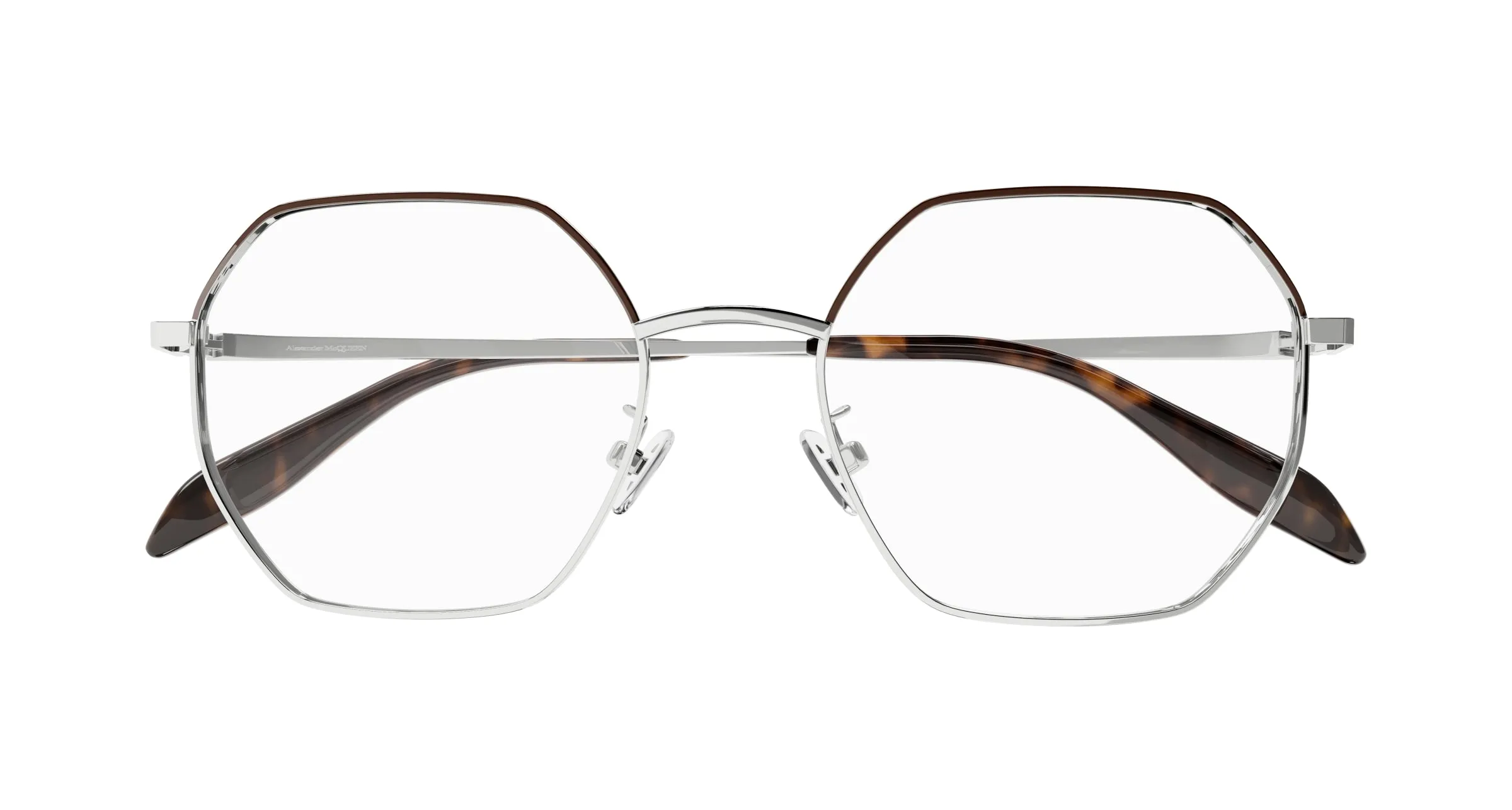 Alexander McQueen AM0338O 002 Montature da vista Metallo Argento Geometrica - immagine 2