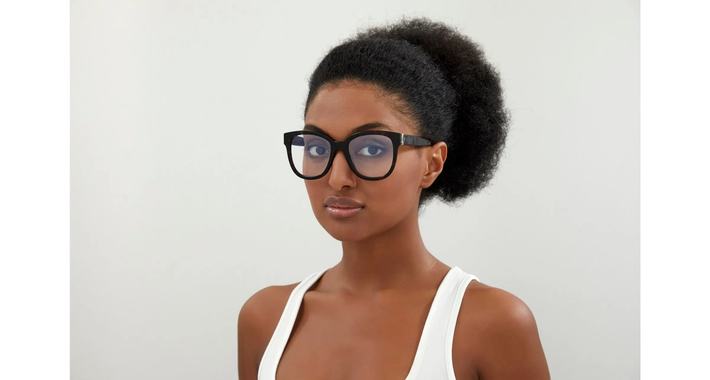 SAINT LAURENT SL M97 004 Montature da vista Acetato Havana Trasparente Squadrata ["Antiriflesso"] - immagine 4