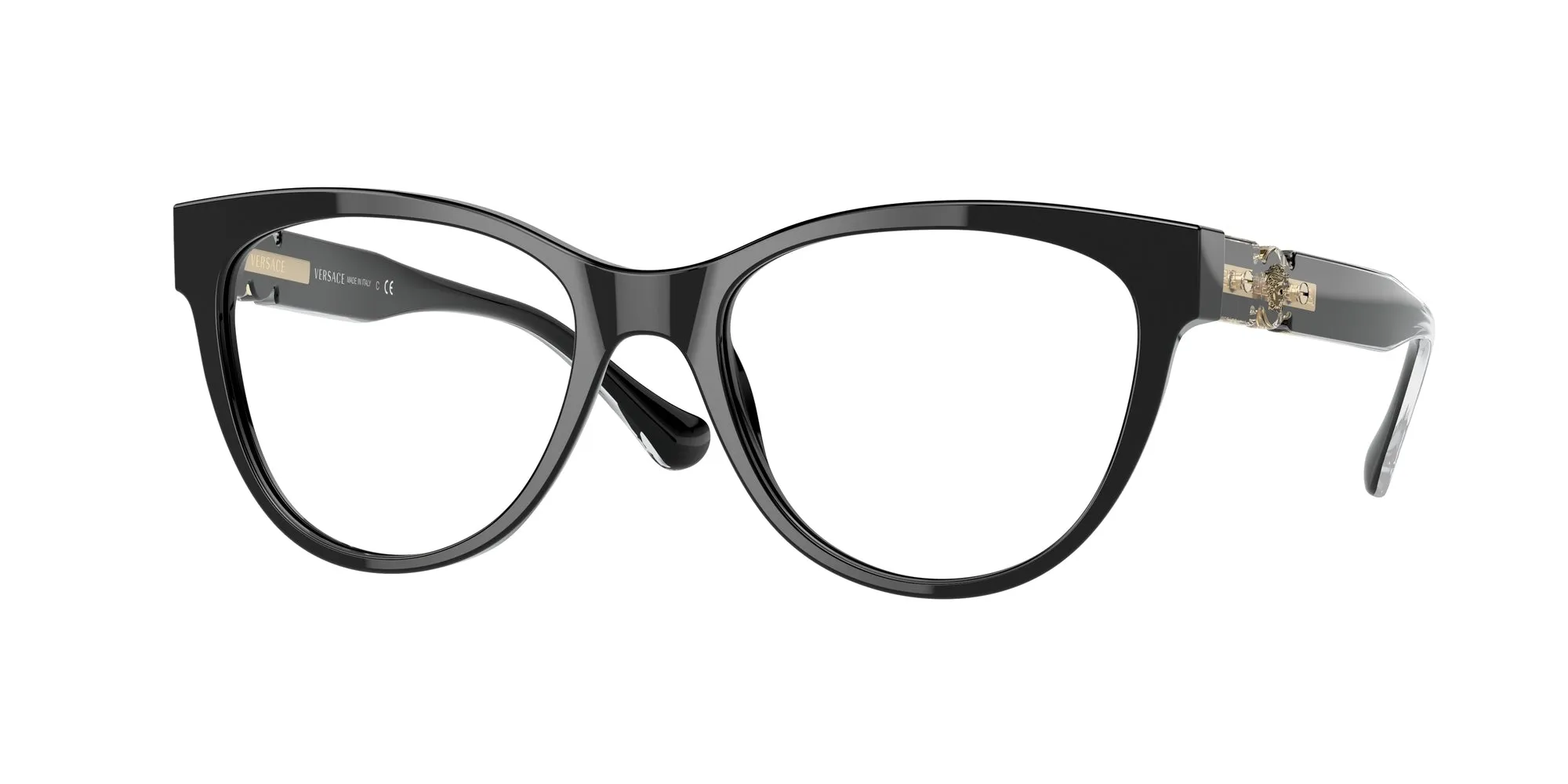 Versace VE3304 GB1 Montature da vista Acetato Nero Cat Eye Normale - immagine 1