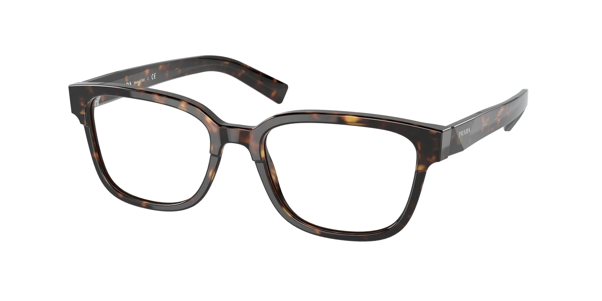 Prada PR 04YV 2AU1O1 Montature da vista Plastica Havana Squadrata - immagine 1