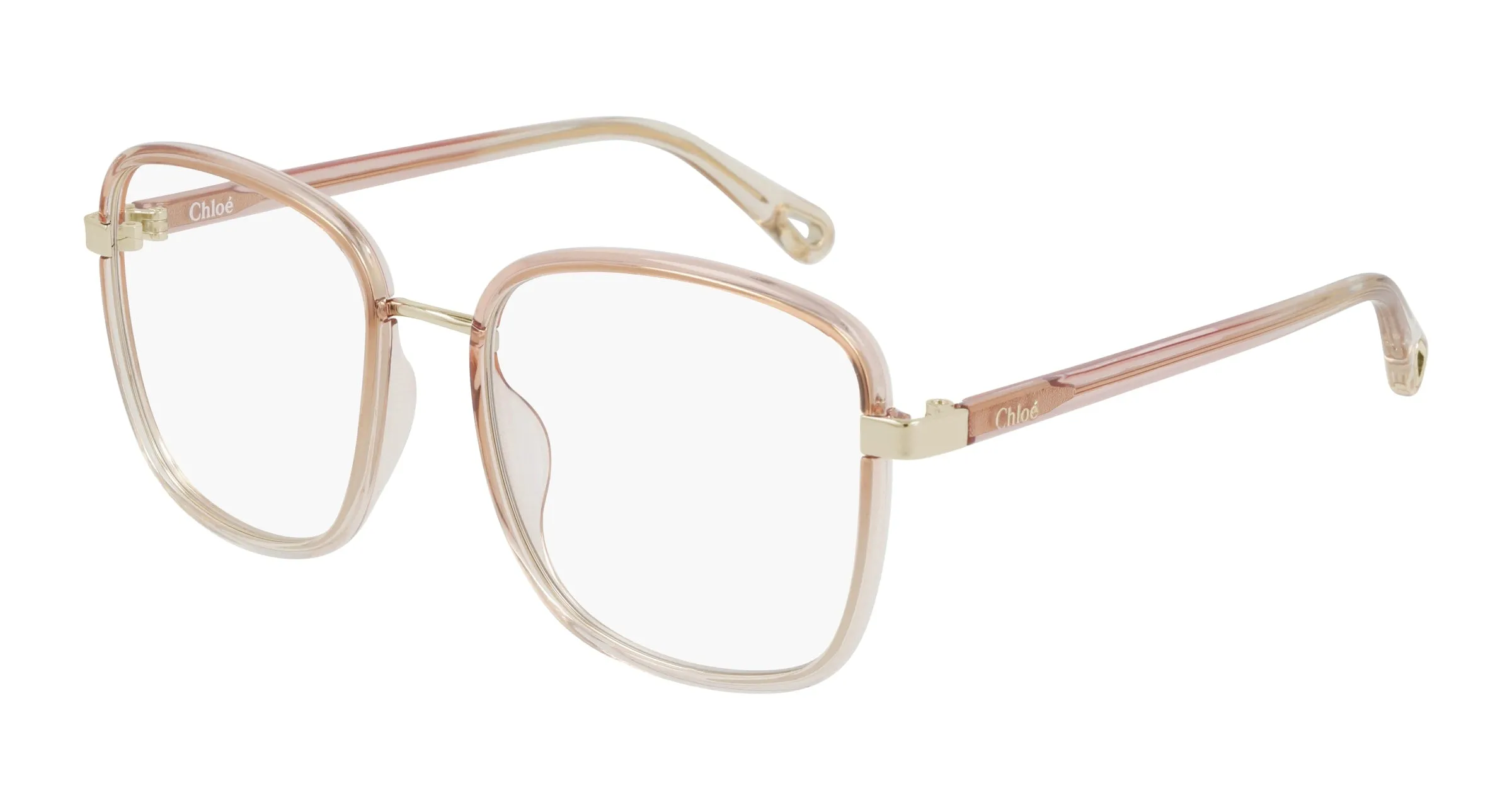 Chloé CH0034O 008 Montature da vista Iniettato Arancione Trasparente Squadrata - immagine 1