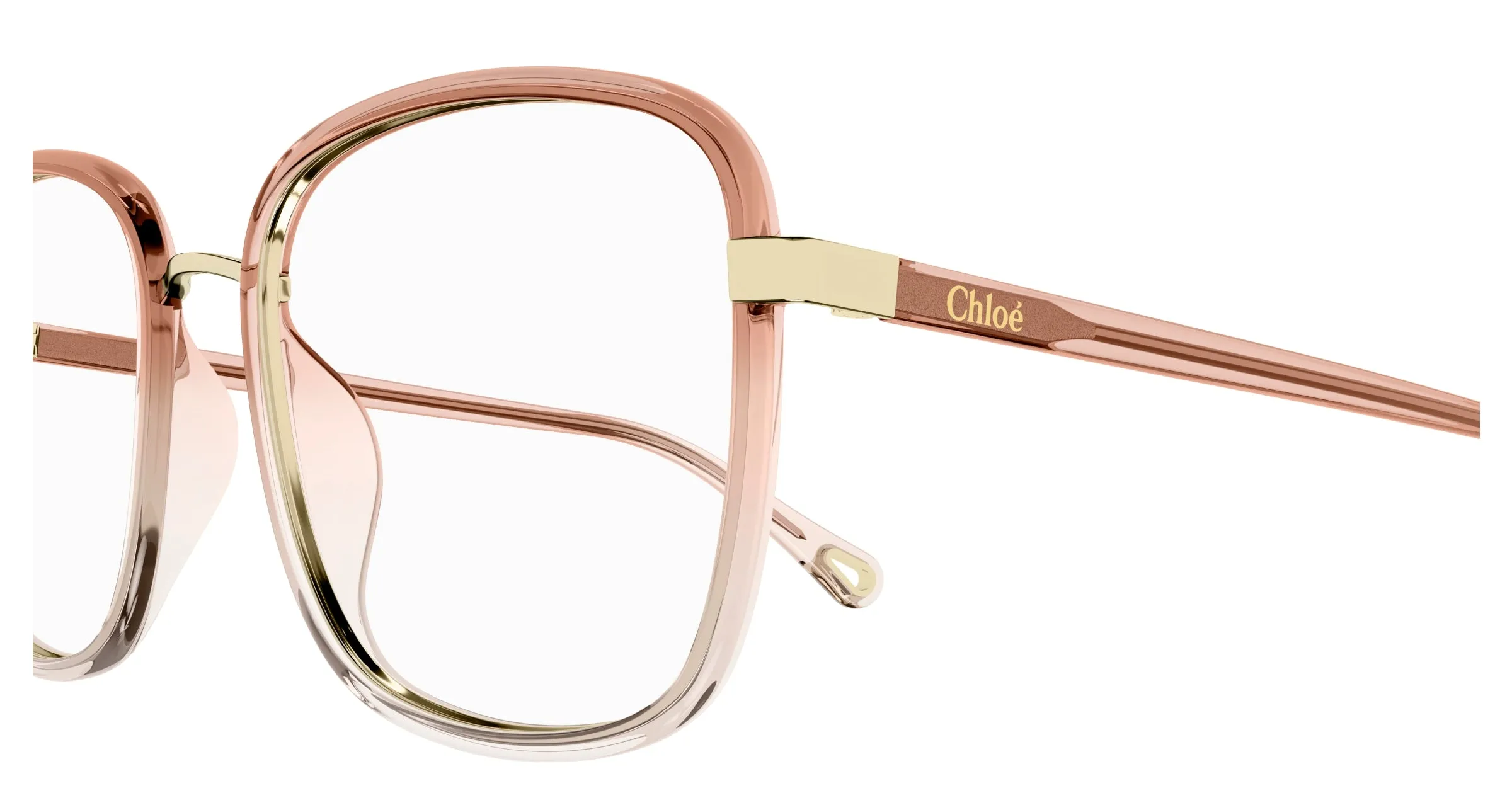 Chloé CH0034O 004 Montature da vista Iniettato Arancione Trasparente Squadrata - immagine 3