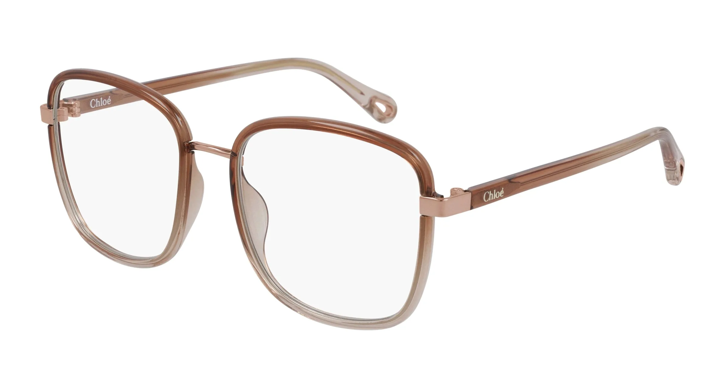 Chloé CH0034O 001 Montature da vista Iniettato Arancione Trasparente Squadrata - immagine 1