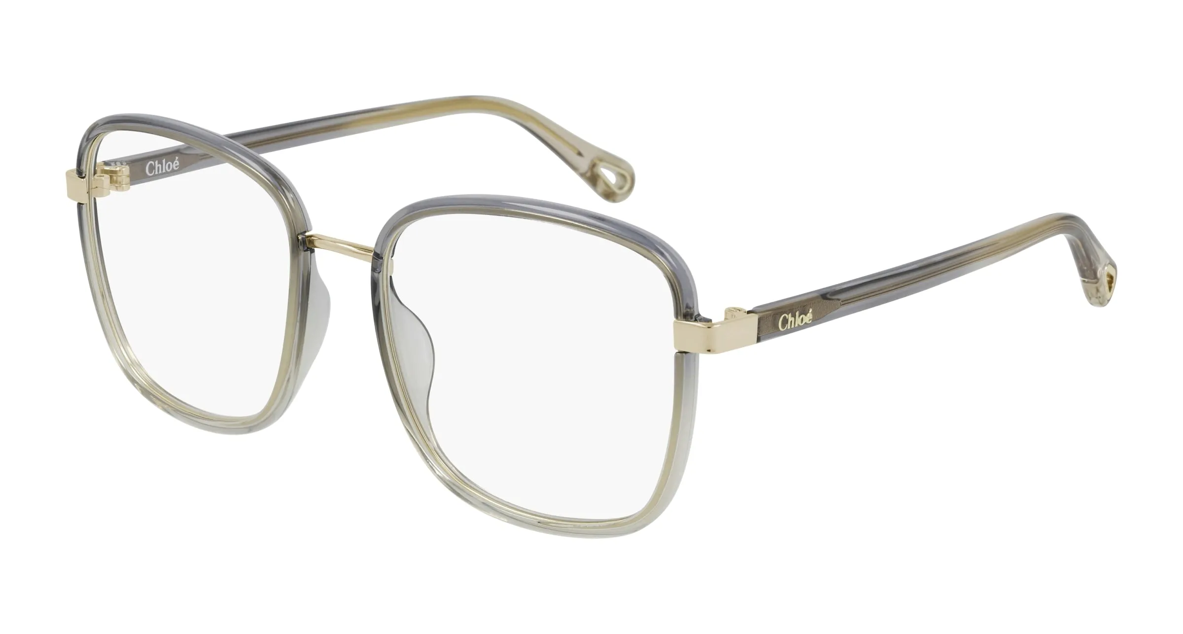 Chloé CH0034O 007 Montature da vista Iniettato Grigio Trasparente Squadrata - immagine 1