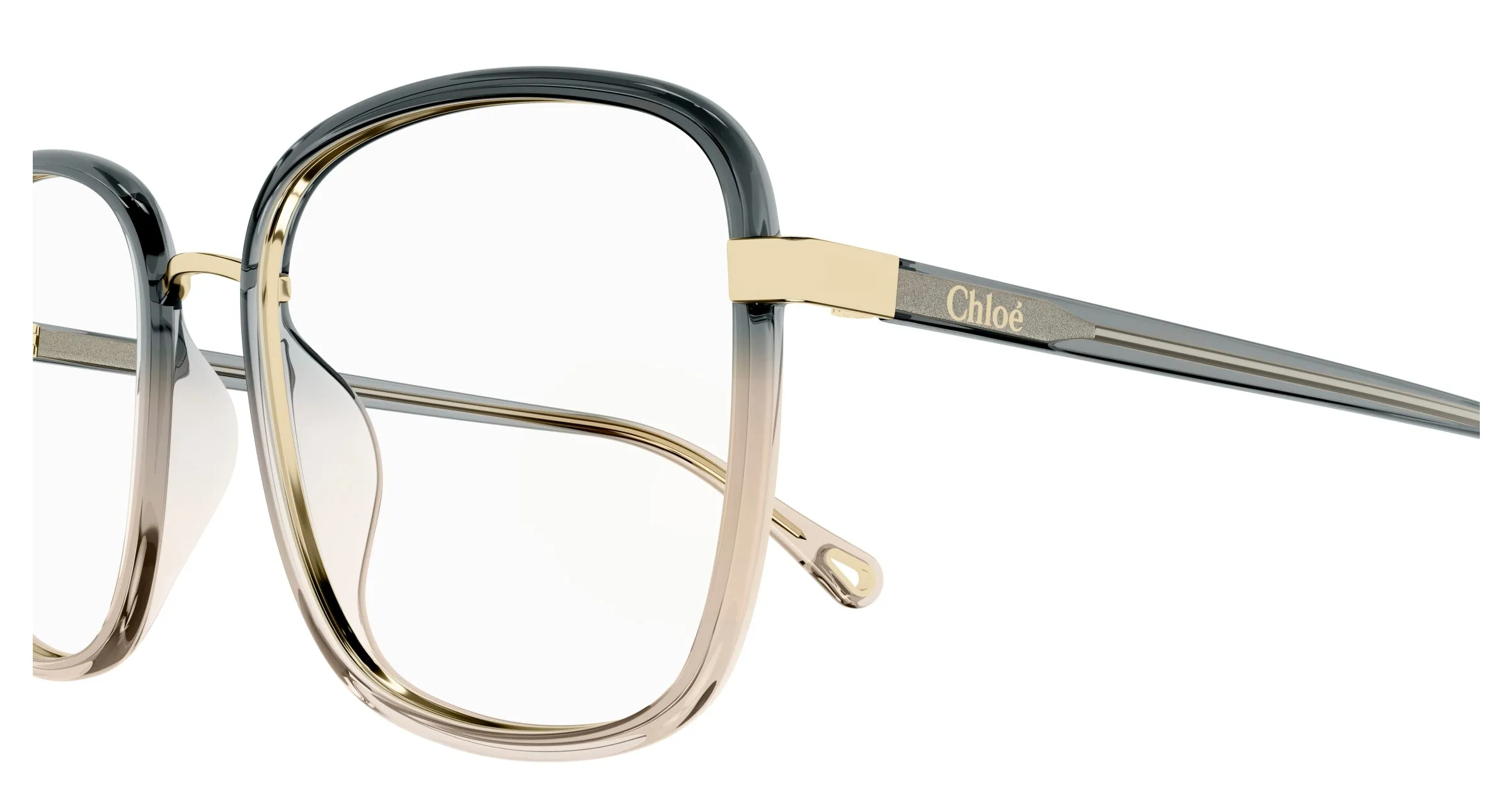 Chloé CH0034O 003 Montature da vista Iniettato Grigio Trasparente Squadrata - immagine 3