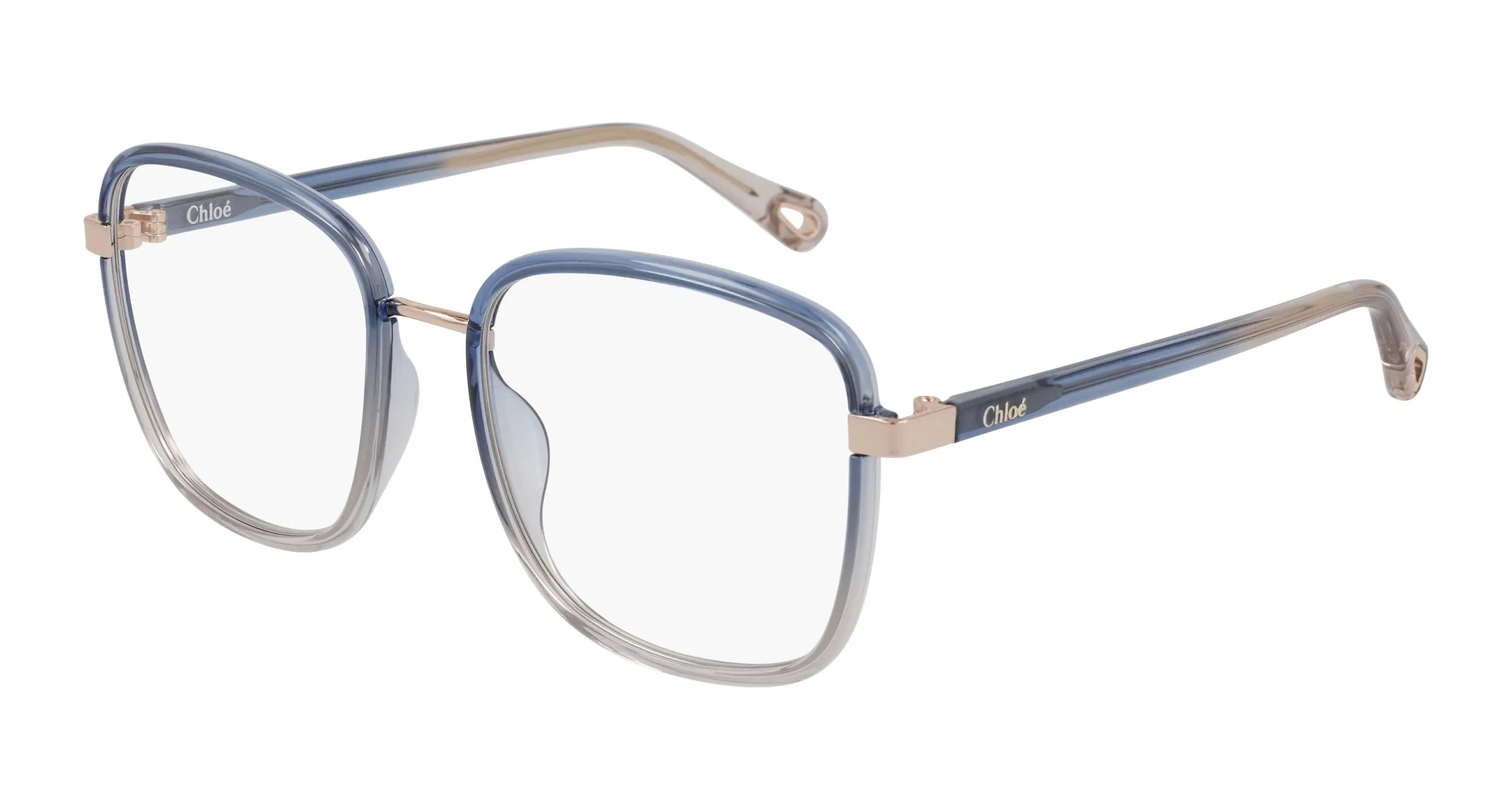 Chloé CH0034O 002 Montature da vista Iniettato Blu Trasparente Squadrata - immagine 1
