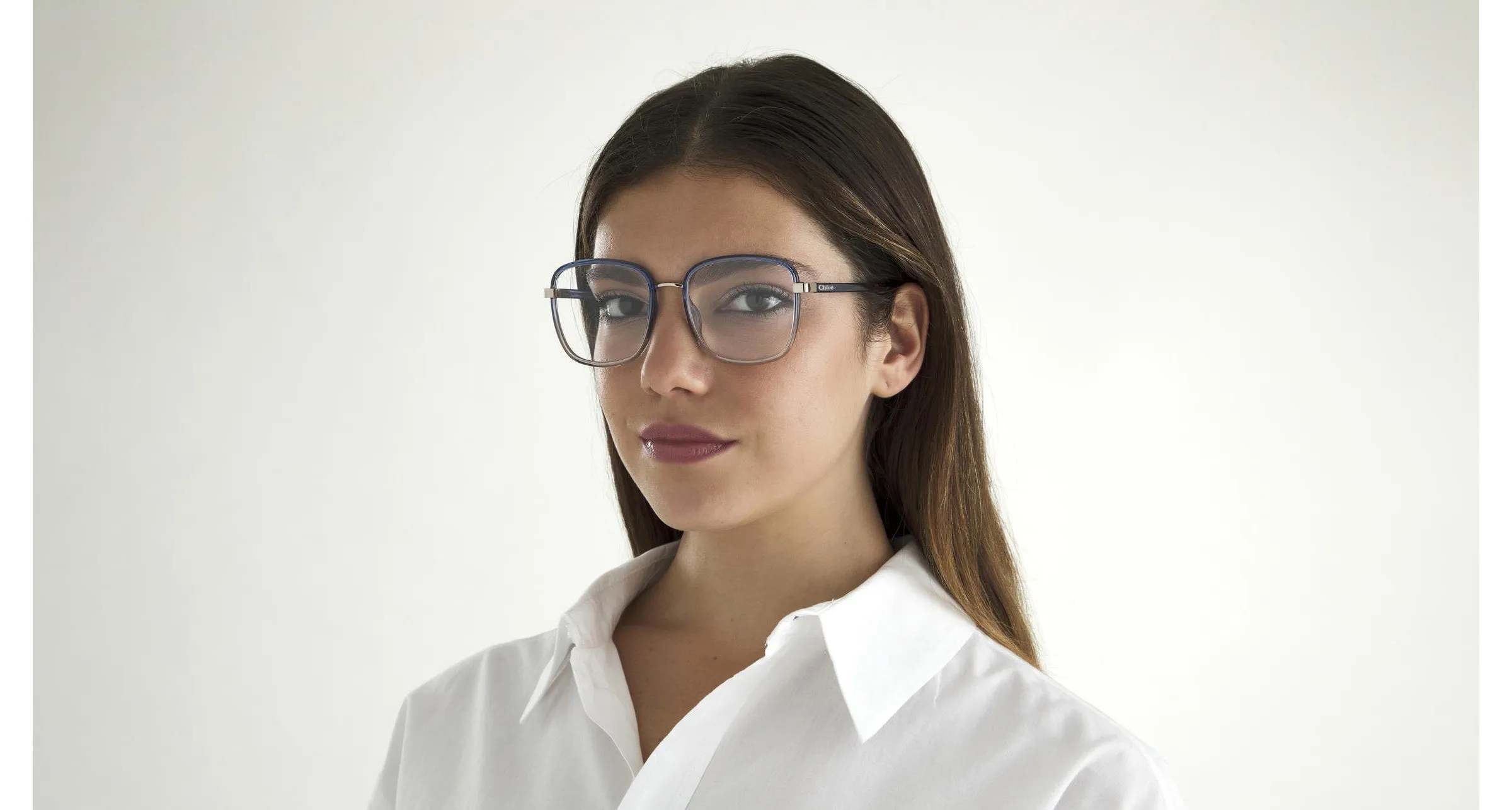 Chloé CH0034O 002 Montature da vista Iniettato Blu Trasparente Squadrata - immagine 2