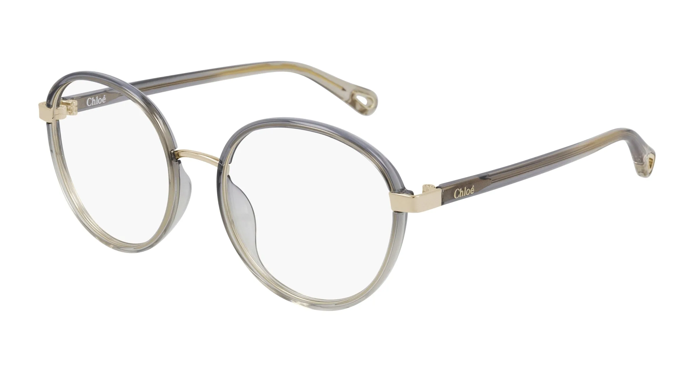 Chloé CH0033O 002 Montature da vista Iniettato Grigio Trasparente Rotonda - immagine 1
