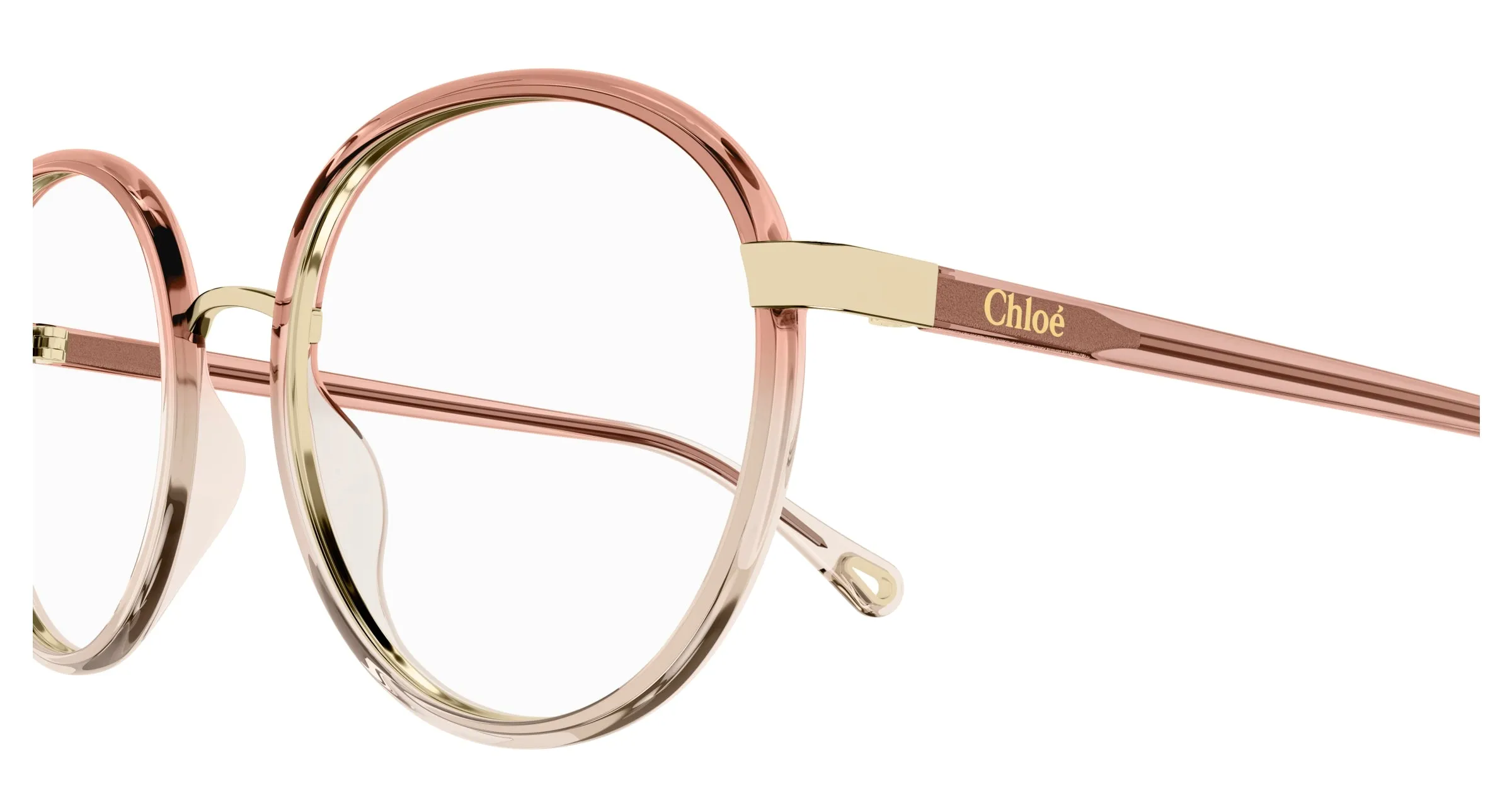 Chloé CH0033O 003 Montature da vista Iniettato Arancione Trasparente Rotonda - immagine 3