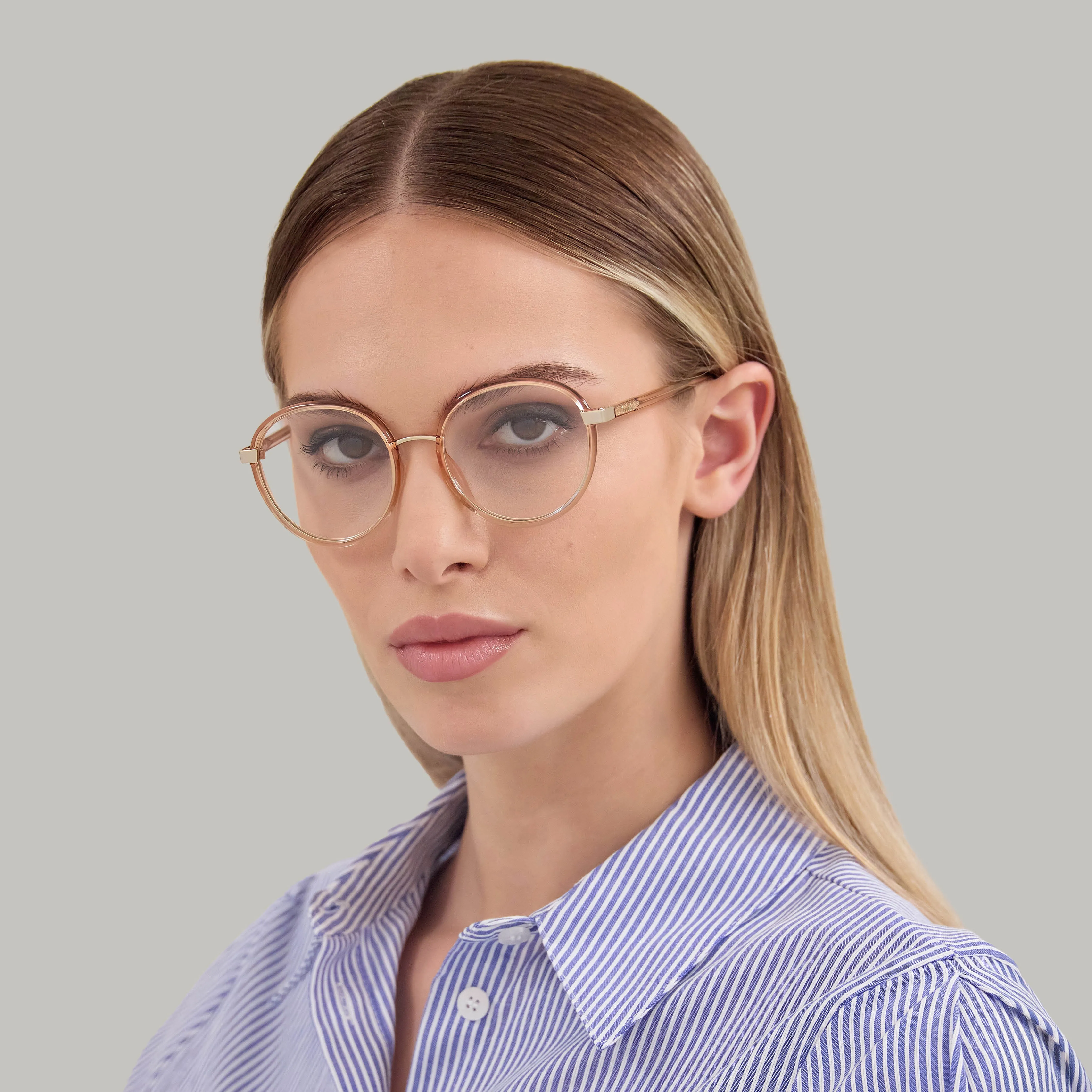 Chloé CH0033O 003 Montature da vista Iniettato Arancione Trasparente Rotonda - immagine 4