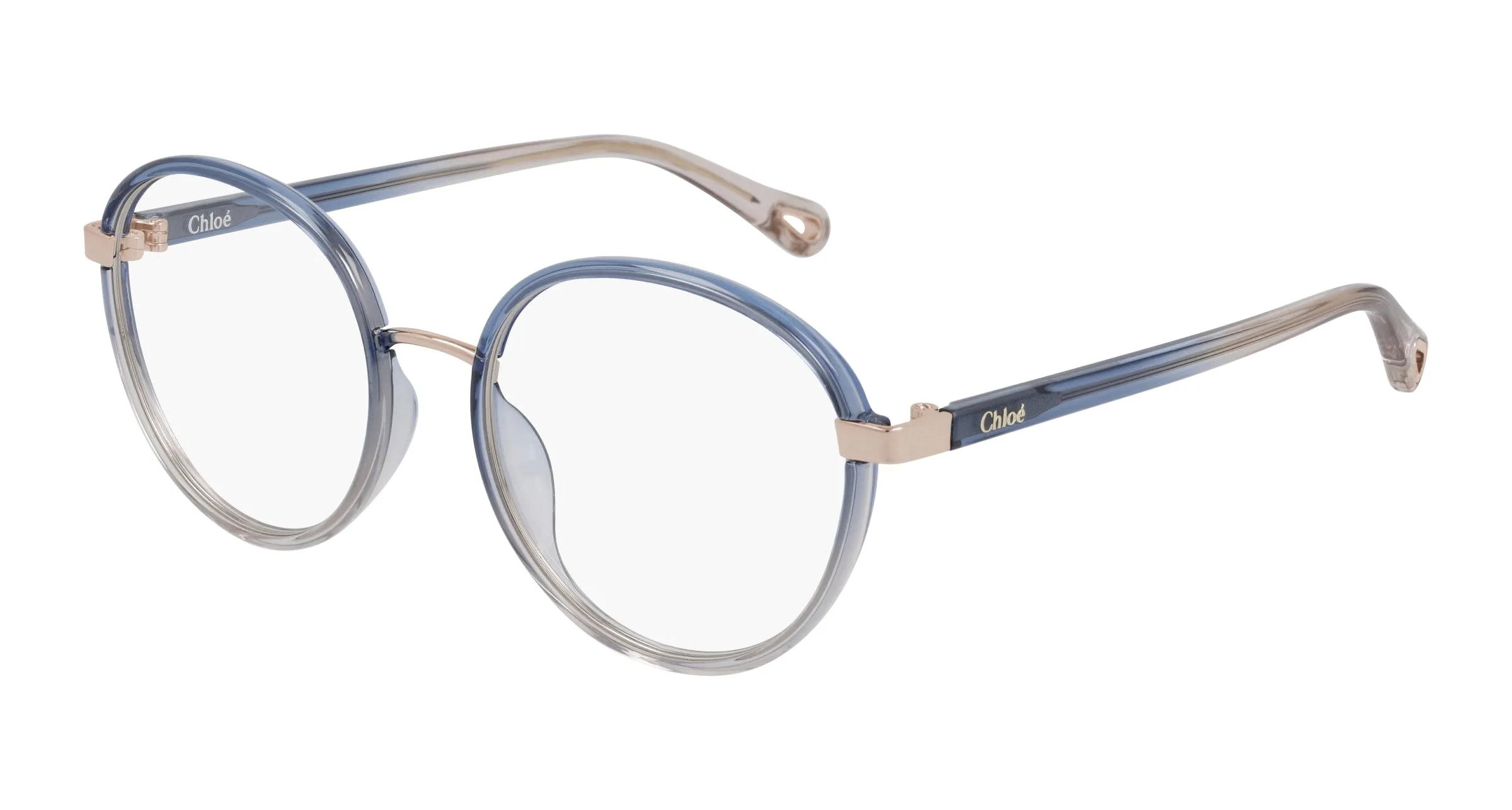 Chloé CH0033O 004 Montature da vista Iniettato Blu Trasparente Rotonda - immagine 1