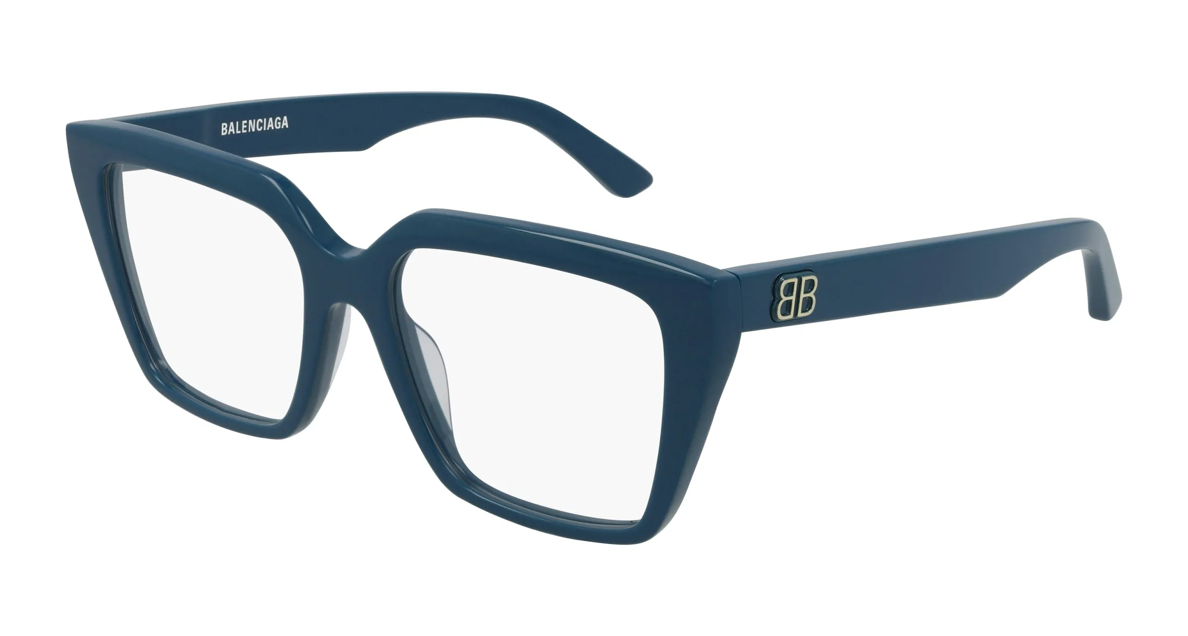 Balenciaga BB0130O 007 Montature da vista Acetato Blu Trasparente Squadrata - immagine 1