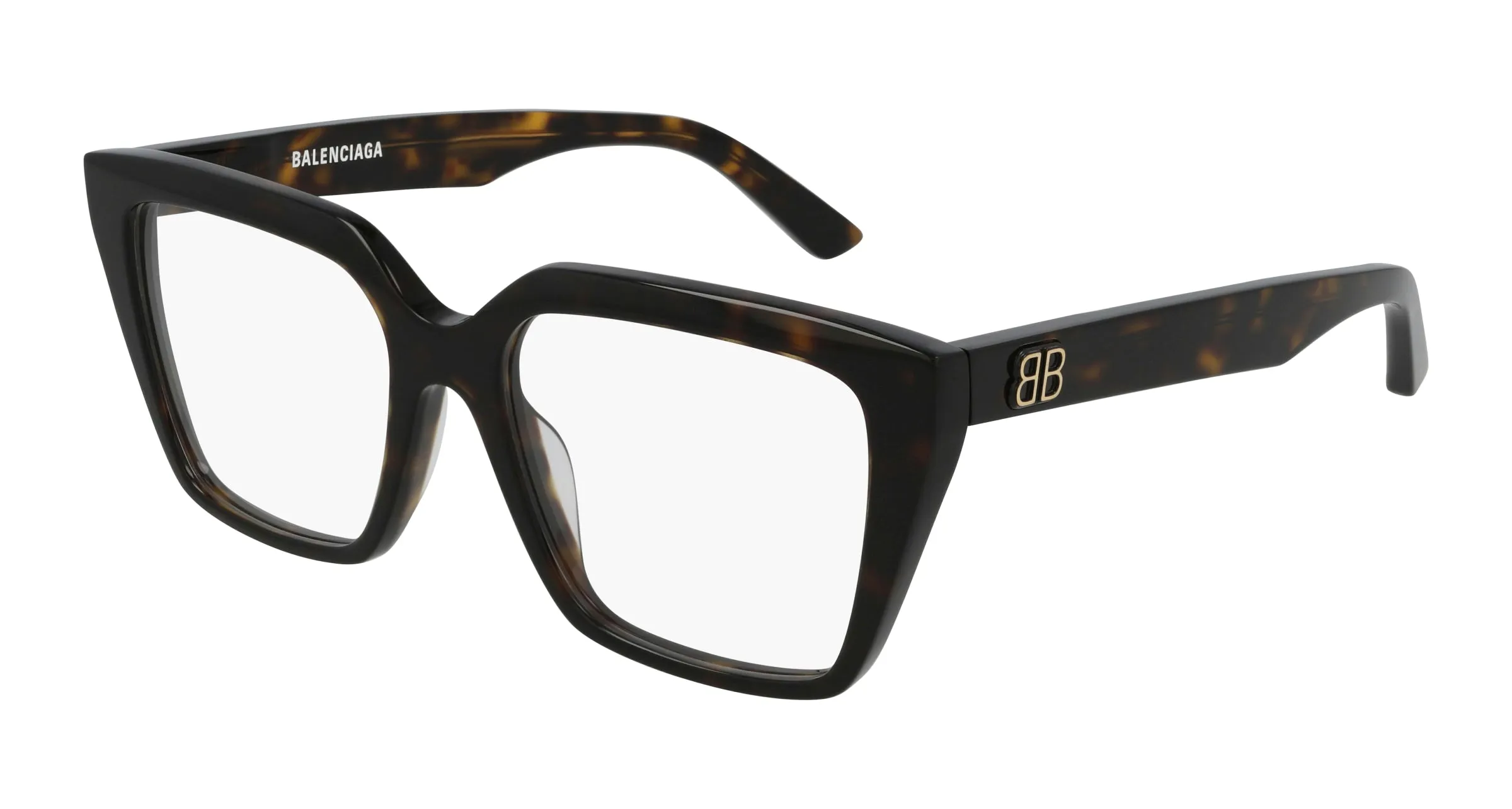 Balenciaga BB0130O 005 Montature da vista Acetato Havana Trasparente Squadrata - immagine 1