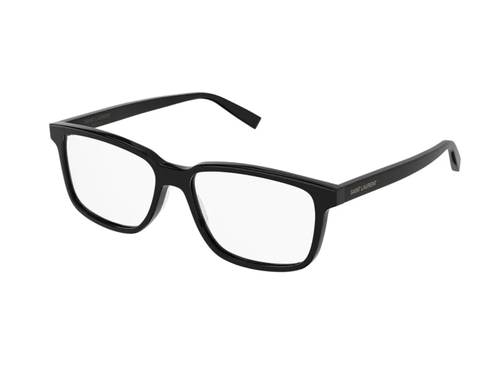 SAINT LAURENT Uomo SL 458 001 Montature da vista Acetato Nero Trasparente Squadrata - immagine 1