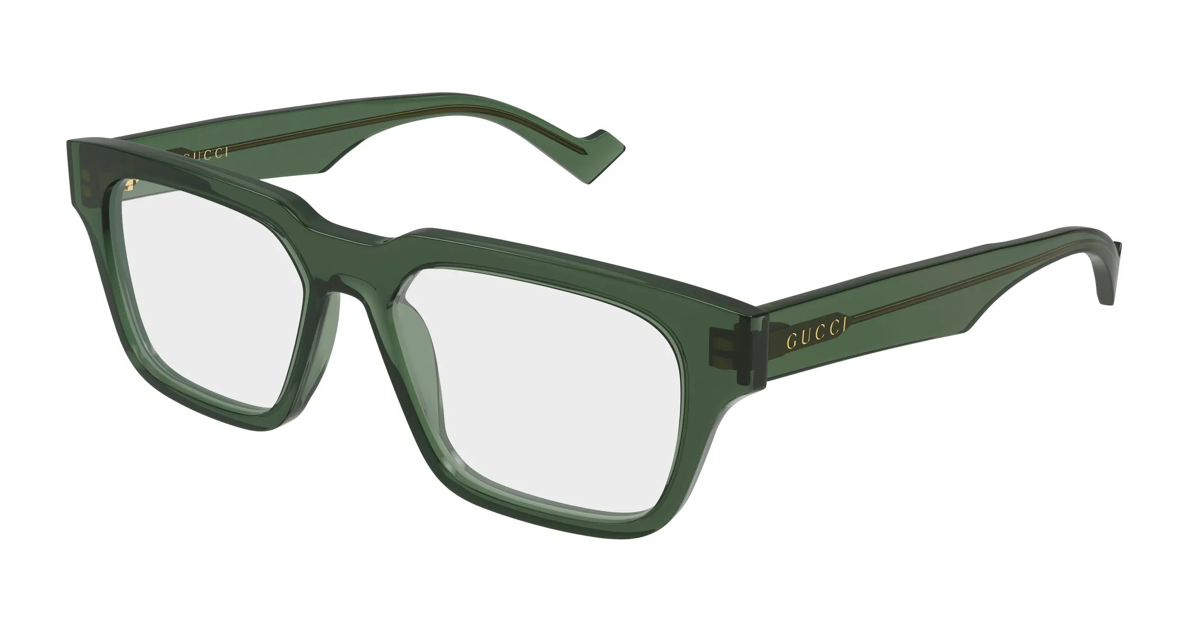 Gucci GG0963O 003 Montature da vista Acetato Verde Trasparente Squadrata - immagine 1