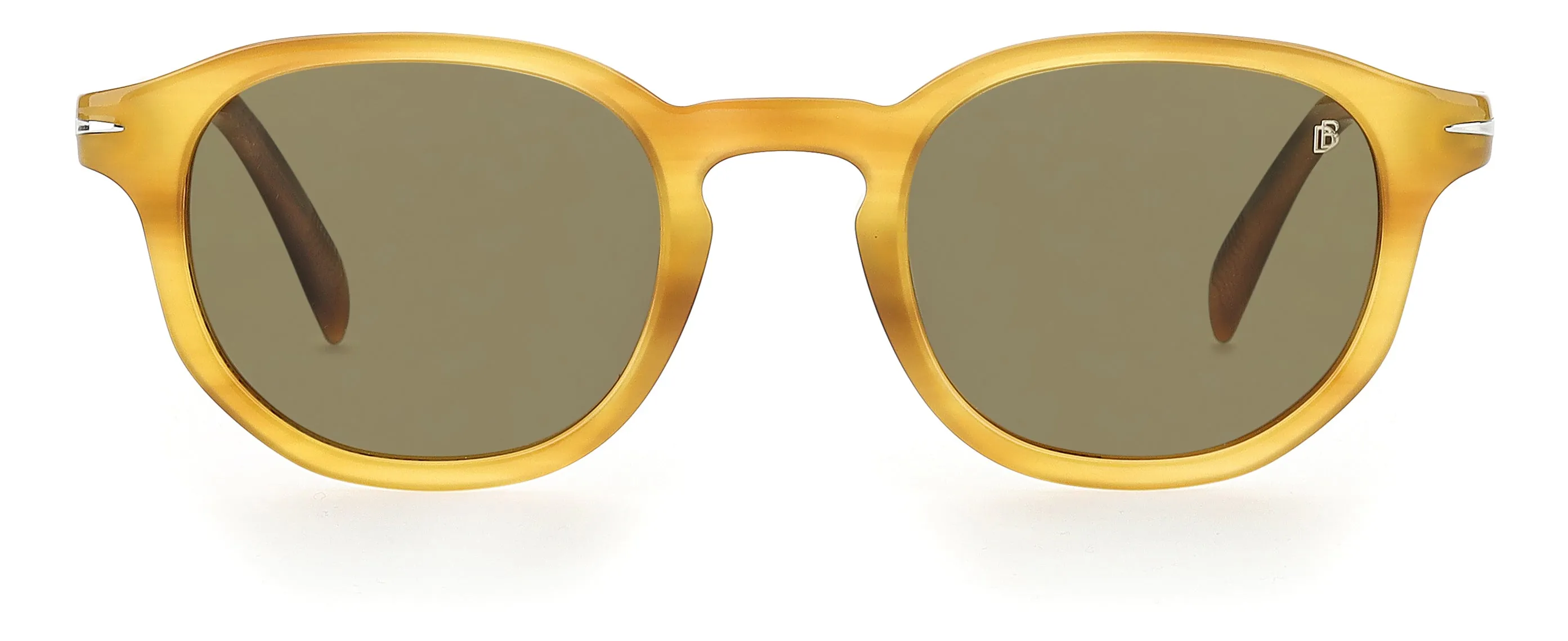 DAVID BECKHAM DB 1007/S B4L/QT Occhiali da sole Acetato Marrone Verde Rotonda Normale - immagine 2