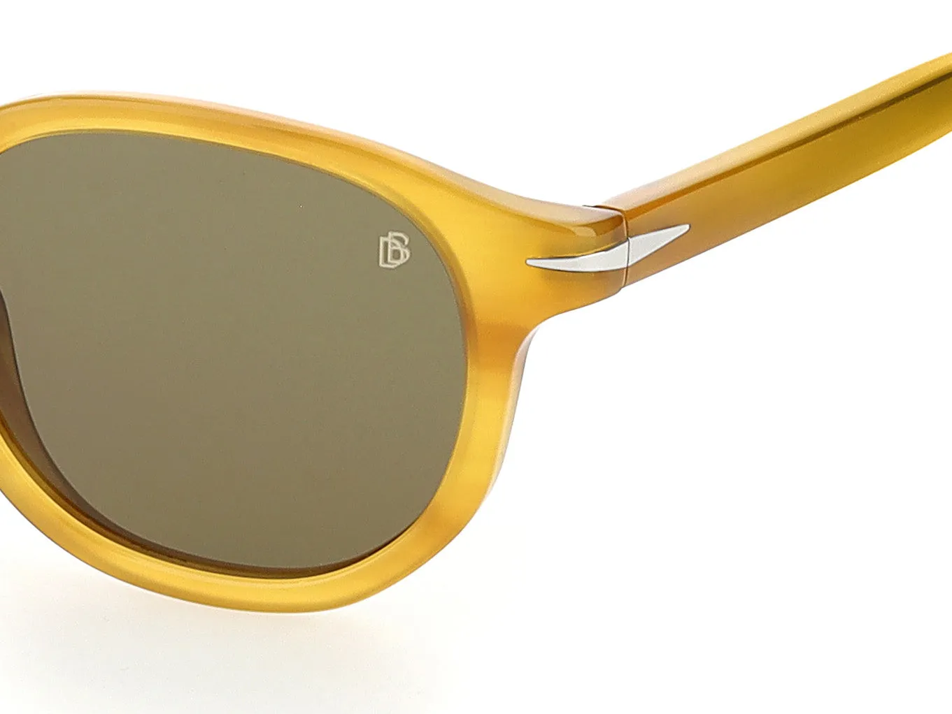 DAVID BECKHAM DB 1007/S B4L/QT Occhiali da sole Acetato Marrone Verde Rotonda Normale - immagine 3