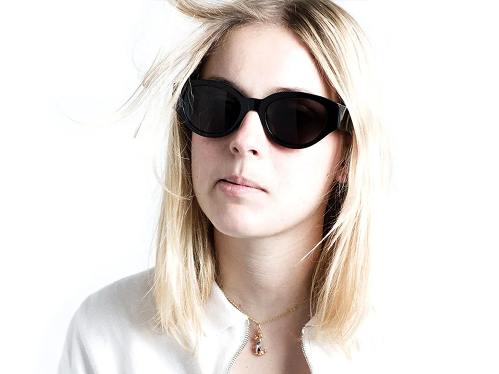 Retrosuperfuture L3I DREW MAMA BLACK Occhiali da sole Acetato Nero Nero Rotonda Normale - immagine 3