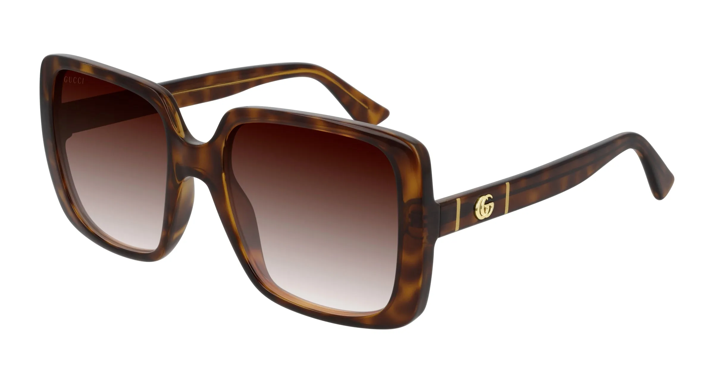 Gucci GG0632S 002 Occhiali da sole Iniettato Havana Marrone Squadrata Normale Sfumato - immagine 1